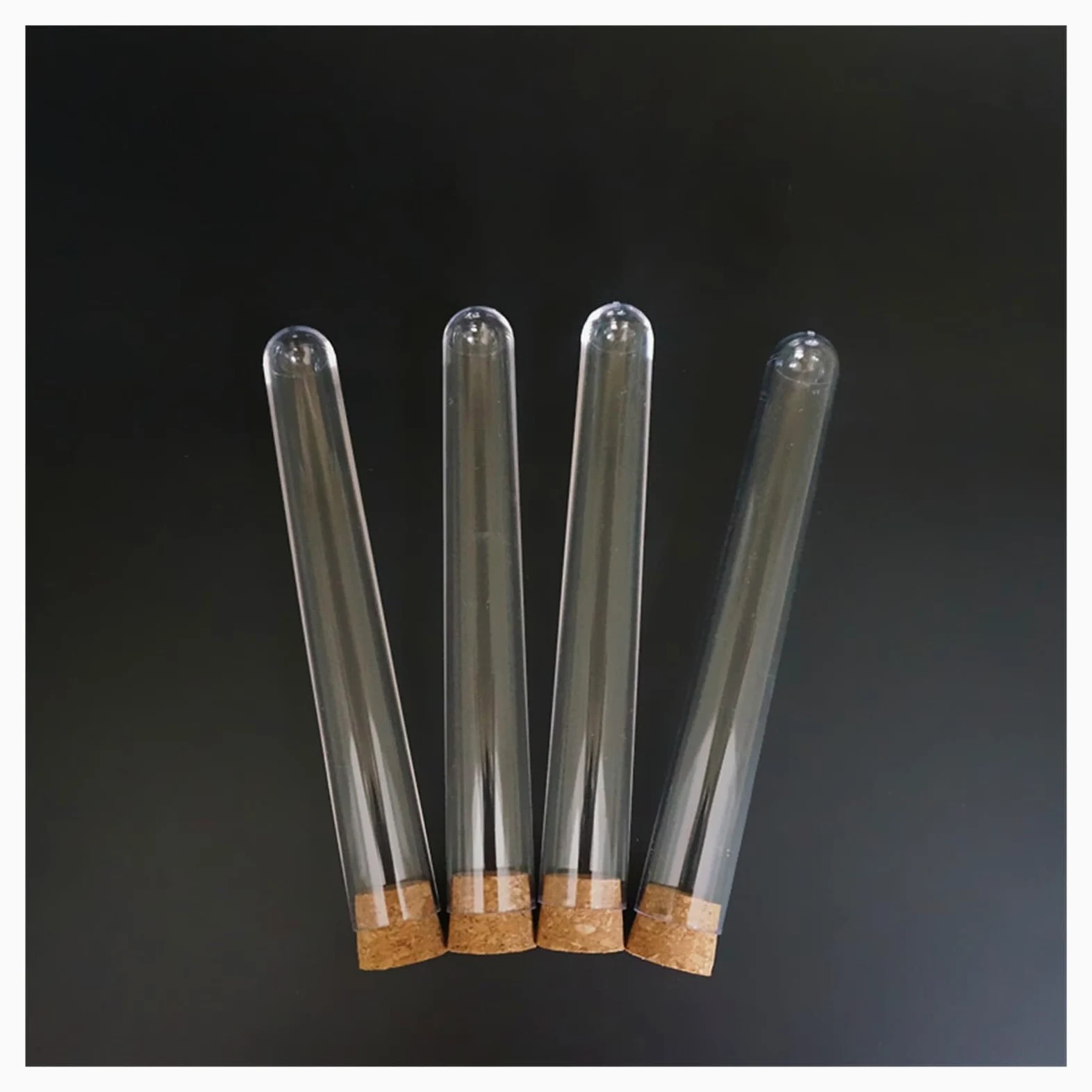 YYJzsw 10 Stück 20 Stück 50 Stück 100 Stück 20 X 150 Mm Durchsichtige Kunststoff-Reagenzgläser Mit Korkkappe For Das Labor(100pcs)