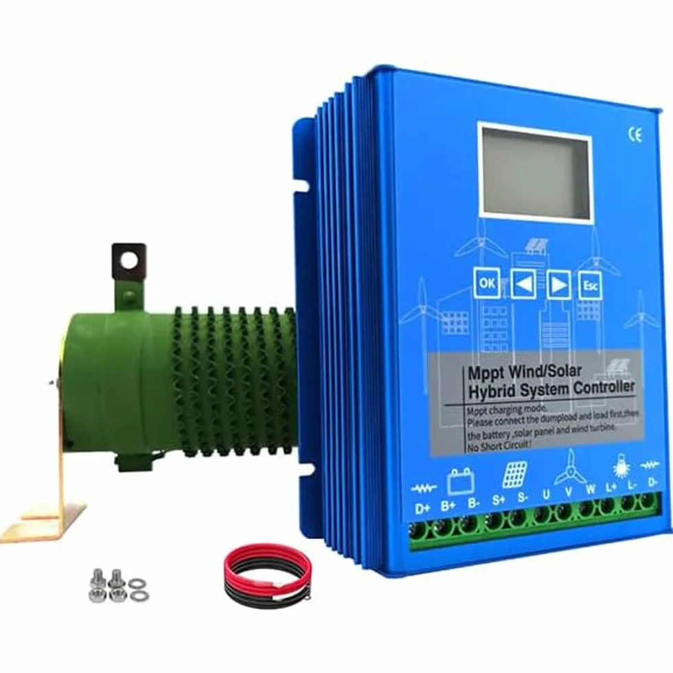 2000W Wind Solar Hybrid Laderegler,12V/24V Automatisch Erkennung MPPT Boost Controller,1000W Windkraftanlagen 1000W Photovoltaik Off Grid,für Blei-Säure/Lithium Batterien