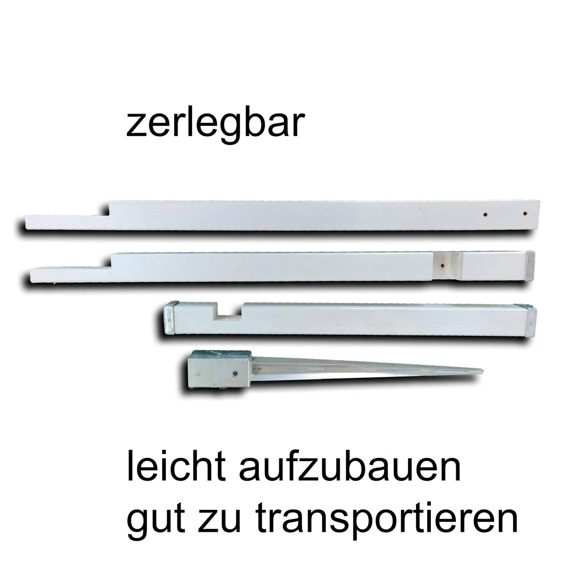 Maklergalgen aus Holz – Werbegalgen/Schilderhalter für Außenschilder – gewerblich – inkl. Erdspieß & Schildern