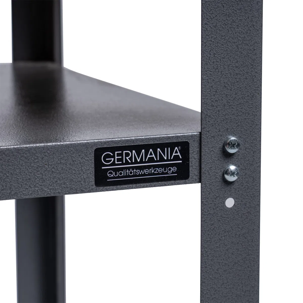 GERMANIA Werkbank mit Holzplatte - 120 x 60 x 85 cm - 2 Einlegeböden - Metallgestell - Tragekapazität bis zu 300kg - Werktisch, Werkstatttisch, Sägetisch, Arbeitstisch