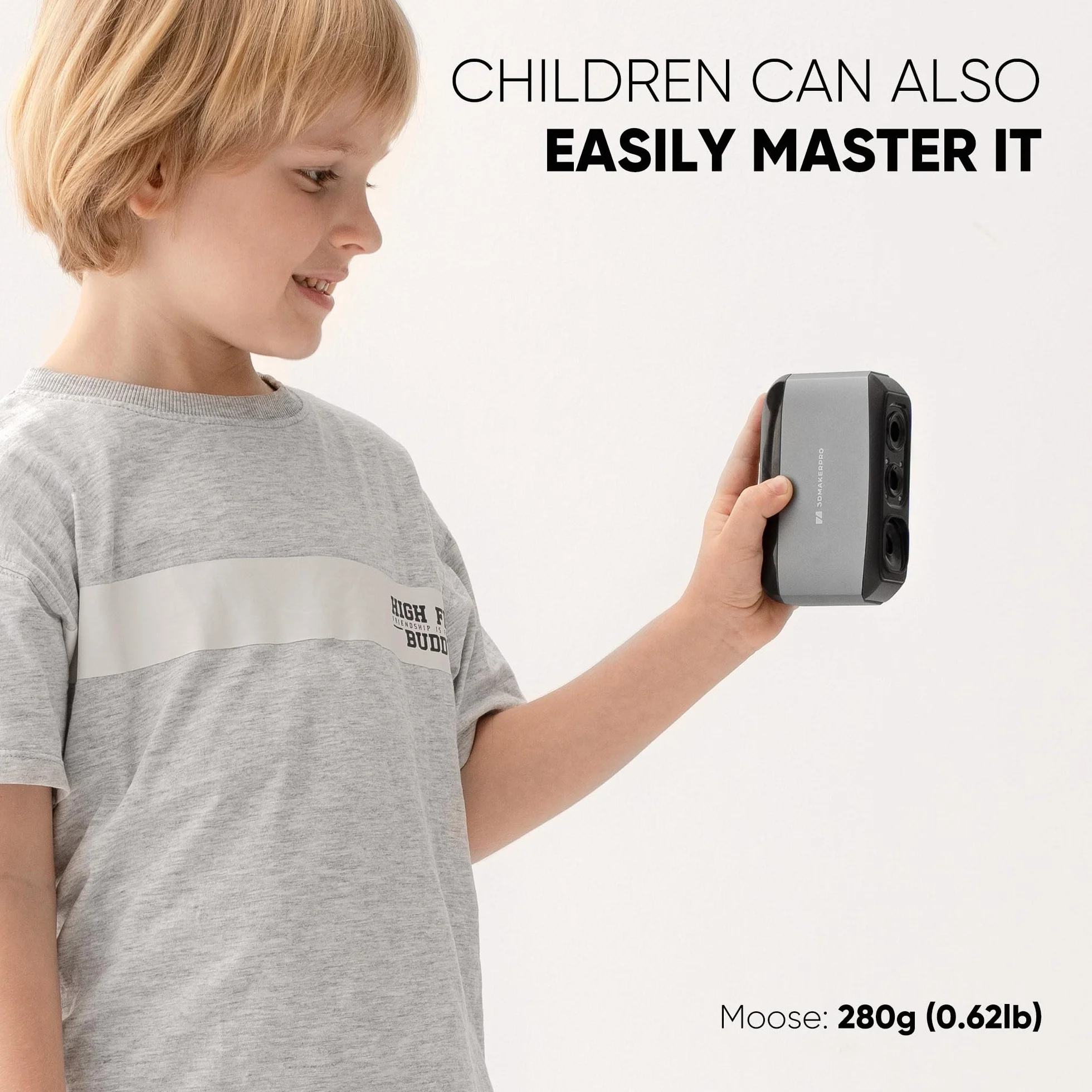 3DMakerpro 3D-Scanner Moose für 3D-Modellierung – Handscanner mit 24-Bit Farbe, 0,03 mm Präzision, Blaulicht-Technologie, AI-Tracking, Windows/macOS (Premium)