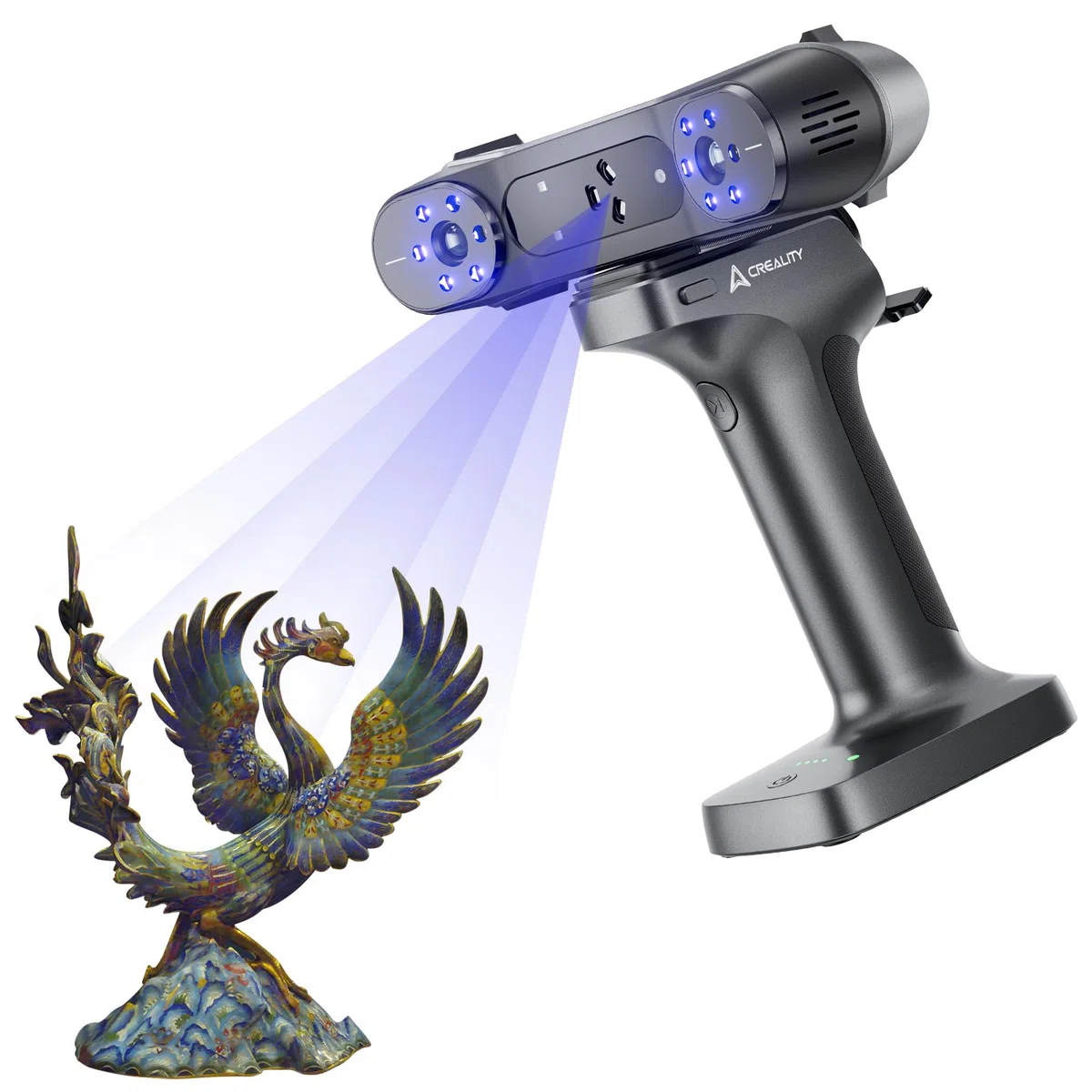 Creality 3D-Scanner Raptor X für den 3D-Druck, 60 fps, 34 Cross Blue Laser & NIR WiFi 6, Handheld-Scanner für Verbraucher, 0,02 mm Genauigkeit, 24-Bit-Schnellscannen in Vollfarbe für Windows und macOS