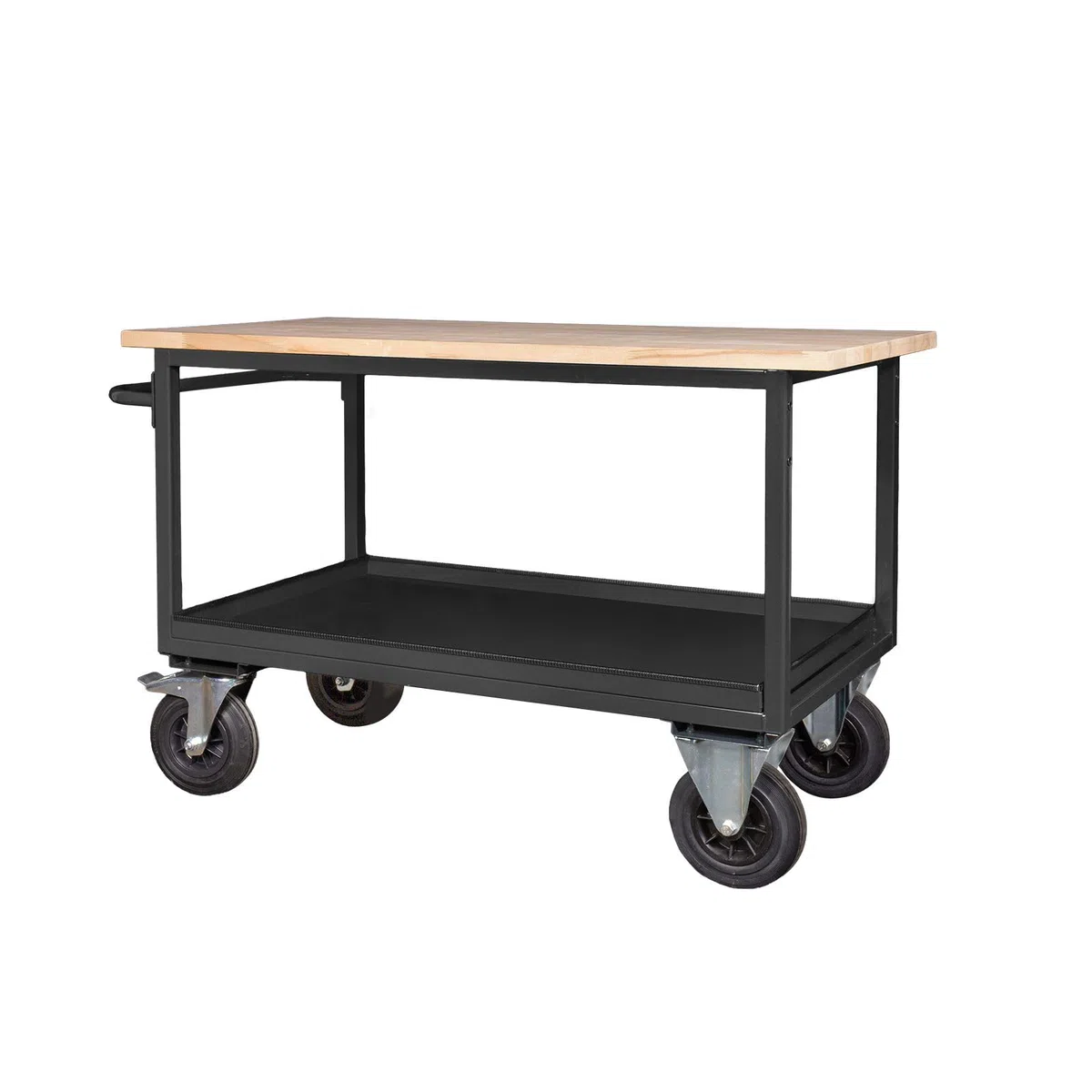 Mobile Werkbank Anthrazit RAL 7016 – 1300 x 600 x 827 mm – 500 kg Traglast – Mobiler Arbeitstisch mit Ablageboden für Werkstatt, Garage & Industrie – Profi Werktisch mit Rollen