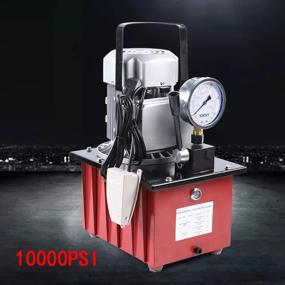 Elektrische Hydraulikpumpe mit 7L Kraftstofftank 750W 220V Hydraulikaggregat Elektrohydraulik Pumpe Elektrohydraulikpumpe, 2-70Mpa Magnetventil Hydraulische Kraftpumpe für Heben, Pressen