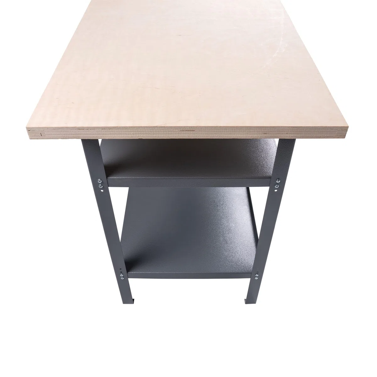 GERMANIA Werkbank mit Holzplatte - 120 x 60 x 85 cm - 2 Einlegeböden - Metallgestell - Tragekapazität bis zu 300kg - Werktisch, Werkstatttisch, Sägetisch, Arbeitstisch