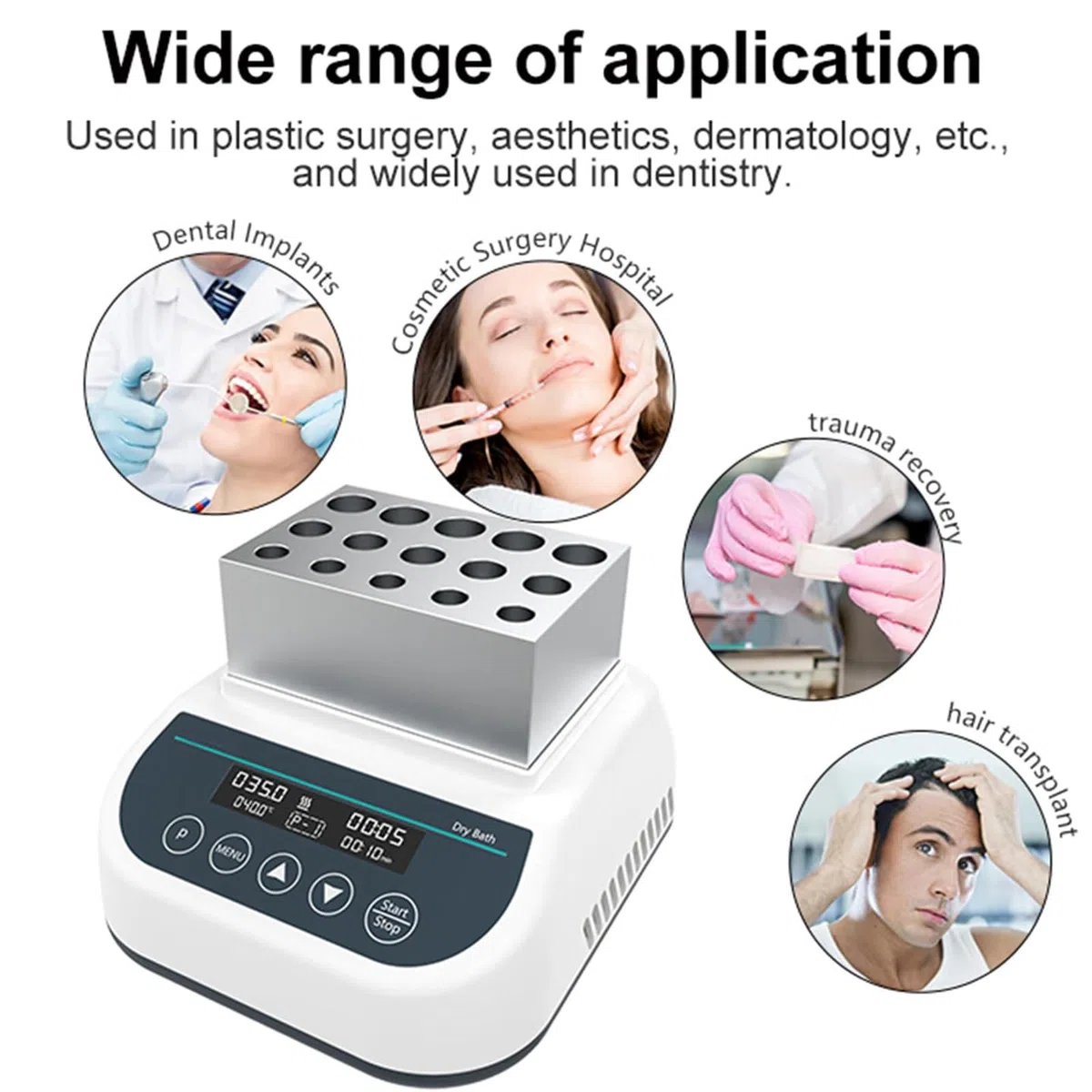 PRP PPP Gel Maker Heater Trockenbadheizung, professionelle Gel-Heizmaschine, Zeitbereich (5 s-23 h 59 min) + Digitale Tastatur, mit Belüftungsöffnungen, für 5 ml/10 ml/15 ml Spritze,DB100G