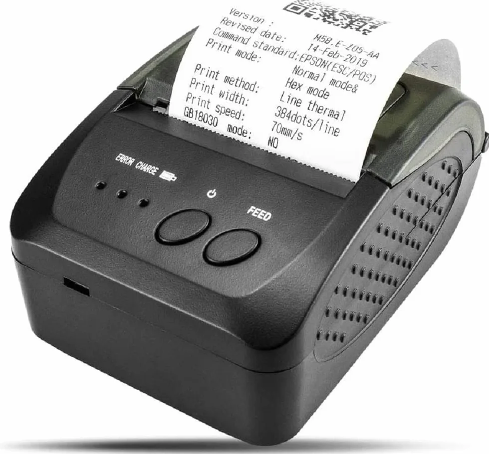 NETUM Kabelloser Bluetooth-Belegungs-Thermodrucker (DE), Tragbarer Persönlicher Rechnungsdrucker, 58 mm, Mini-USB-POS-Drucker für Restaurants, Kompatibel mit Android/PC/Windows/Linux