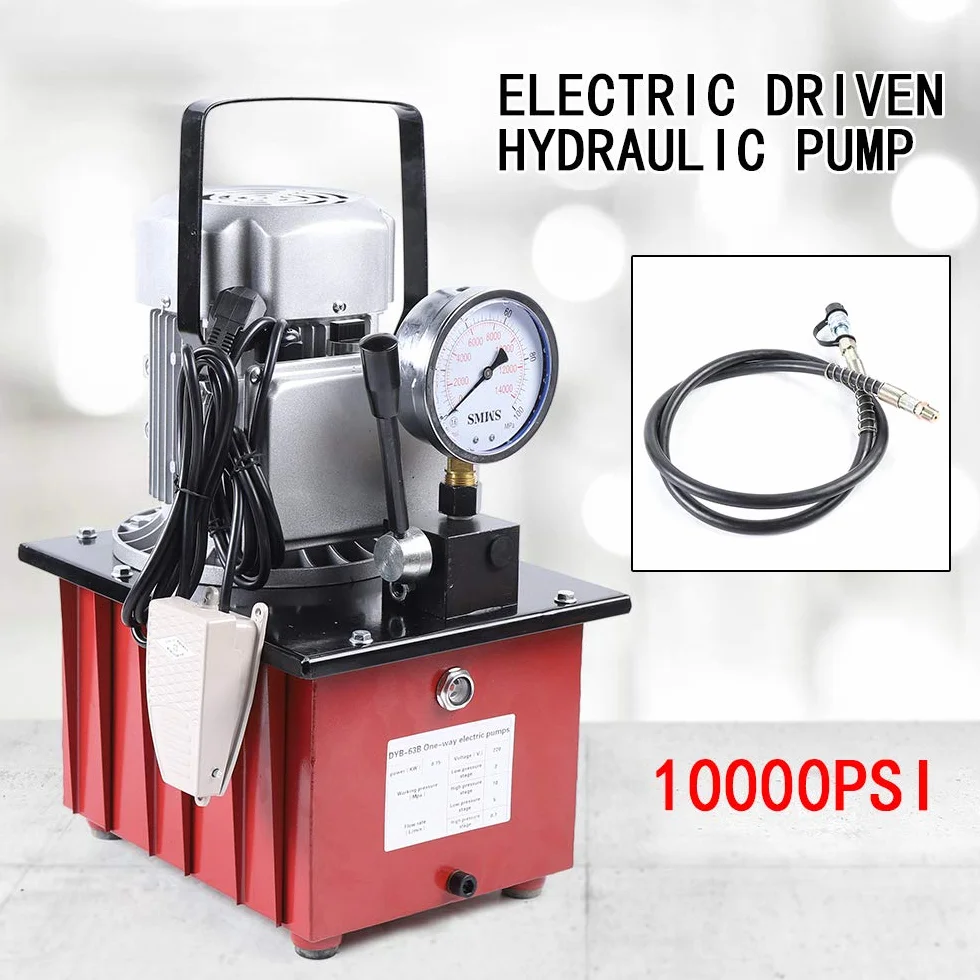 Elektrische Hydraulikpumpe mit 7L Kraftstofftank 750W 220V Hydraulikaggregat Elektrohydraulik Pumpe Elektrohydraulikpumpe, 2-70Mpa Magnetventil Hydraulische Kraftpumpe für Heben, Pressen