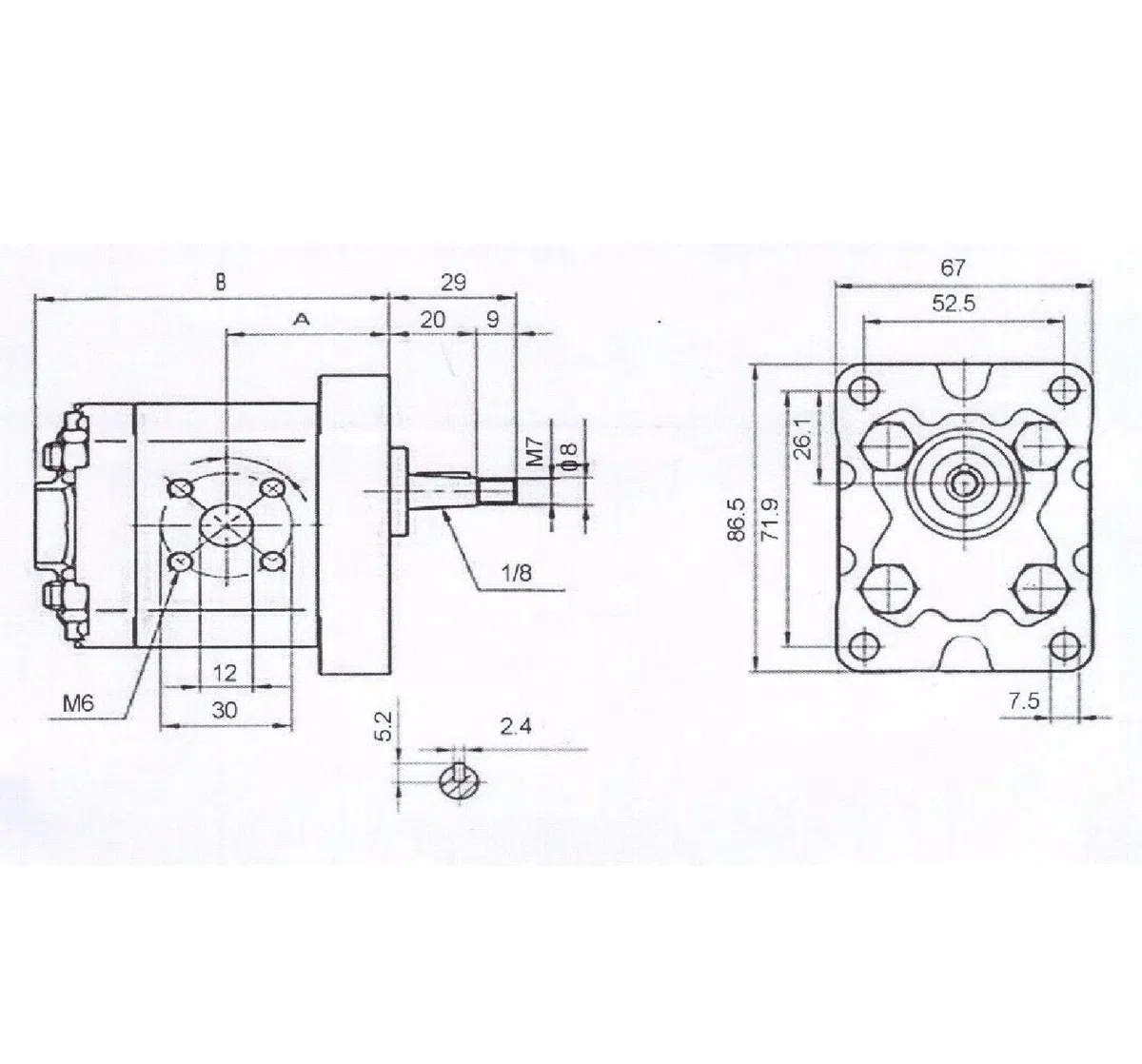 UZMAN Hydraulikpumpe, Zahnradpumpe Fördervolumen 2,1 bis 3,7 cm³/U (3,2 ccm)