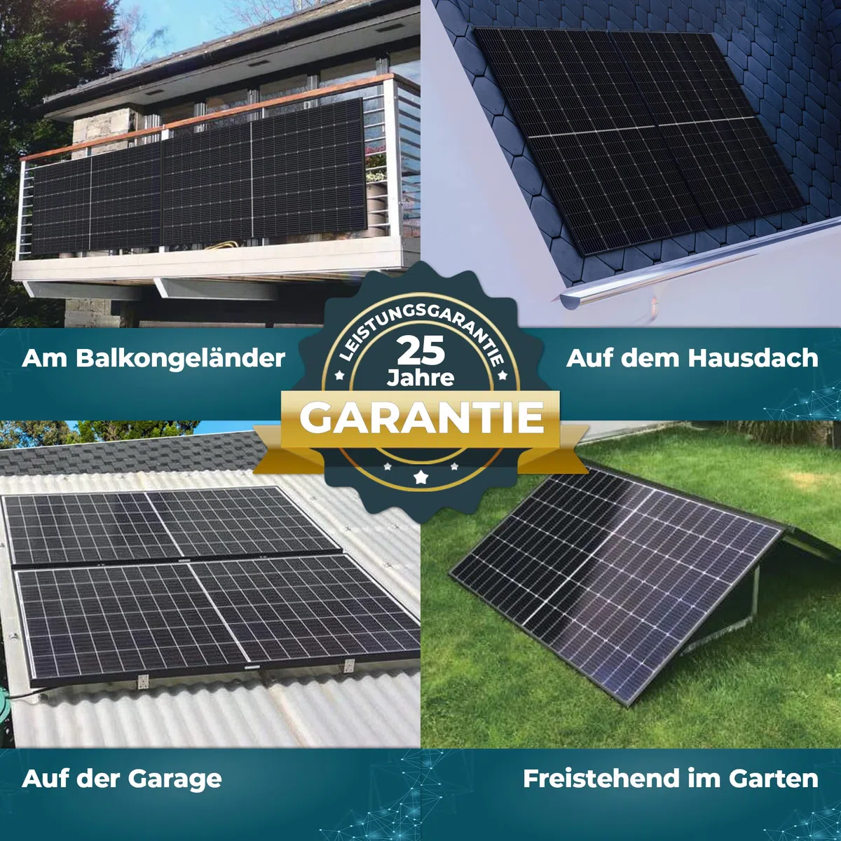 Balkonkraftwerk 2000W - Solaranlage Bifaziale Glas/Glas Paneele, WiFi Smarte PV Anlage Echtzeit-Überwachung via App mit WLAN