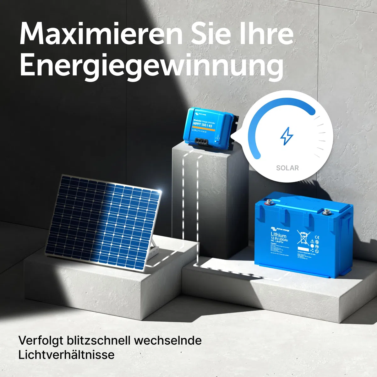 Victron Energy BlueSolar MPPT Laderegler - Solar Laderegler - 150V 45 Amp 12/24/36/48-Volt