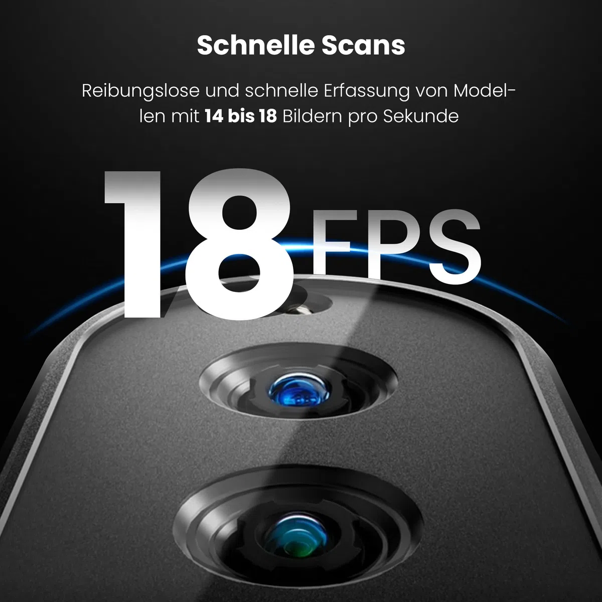 Revopoint INSPIRE 3D-Scanner für 3D-Druck, Handheld 3D-Scanner mit bis zu 18 FPS Scangeschwindigkeit, vollfarbiges 3D-Scannen, Quicksurface 30-Tage Testversion, Kompatibel mit Android/iOS/Mac/Win