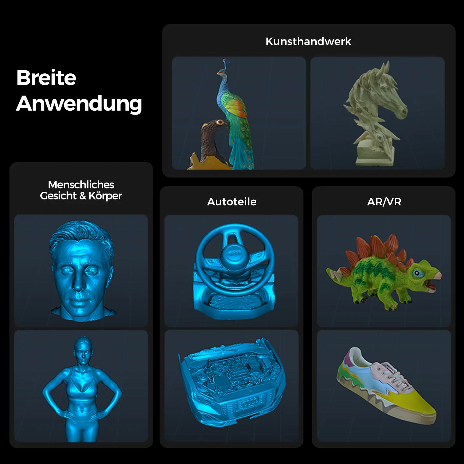 Creality CR-Scan Ferret Pro 3D-Scanner, Drahtlos, 0,1 mm Genauigkeit, Vollfarbscan 24-Bit, Anti-Shake Tracking, WiFi6 für iOS/Android/PC/Mac – Inkl. Powerbank-Stativ & Tragetasche