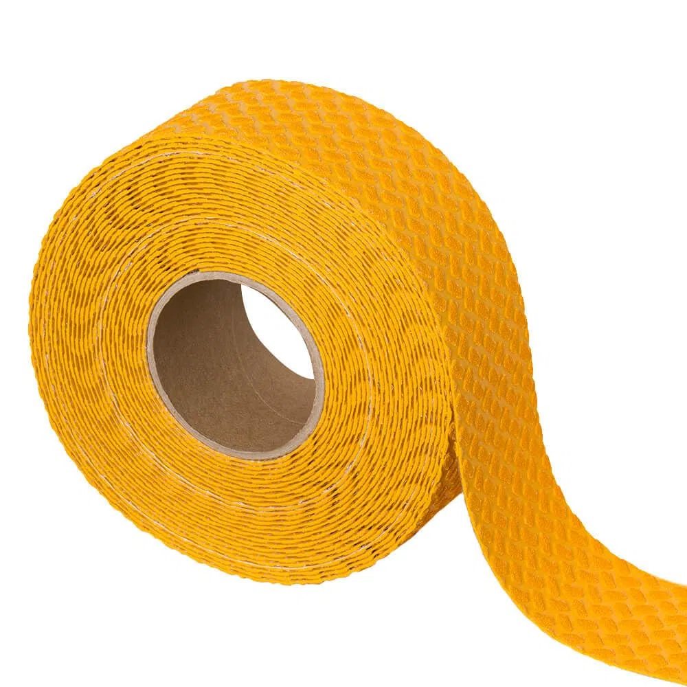 Taktiles Bodenmarkierungsband, Blindenleitsystem, gelb, 7,5 cm, 12,5 m/Rolle aus Kunststoff, Art.-Nr. 610001 | Bodenmarkierungsband | Fahrbahnmarkierungsband | Warnmarkierungsband