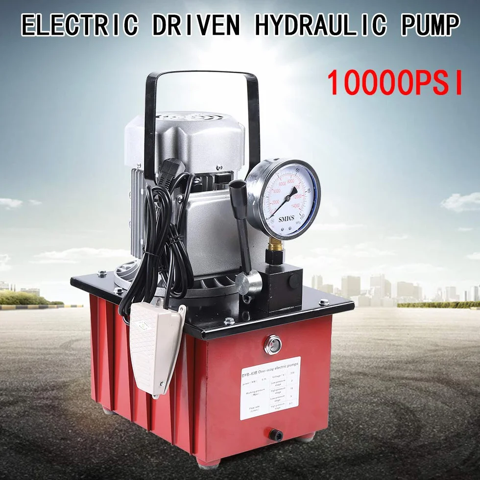 Elektrische Hydraulikpumpe mit 7L Kraftstofftank 750W 220V Hydraulikaggregat Elektrohydraulik Pumpe Elektrohydraulikpumpe, 2-70Mpa Magnetventil Hydraulische Kraftpumpe für Heben, Pressen