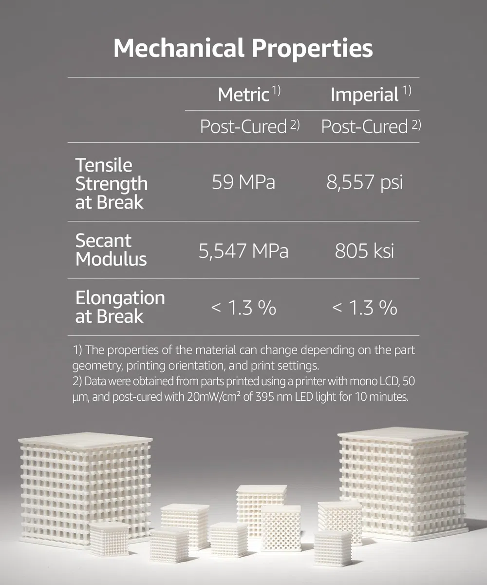 SuperRigid 3D-Drucker Harz 6,0GPa, 40% Nano-Mikro-Keramikpulver gefüllt für keramikähnliche Prototypen, Hergestellt in Korea von 3DMaterials (1000g)