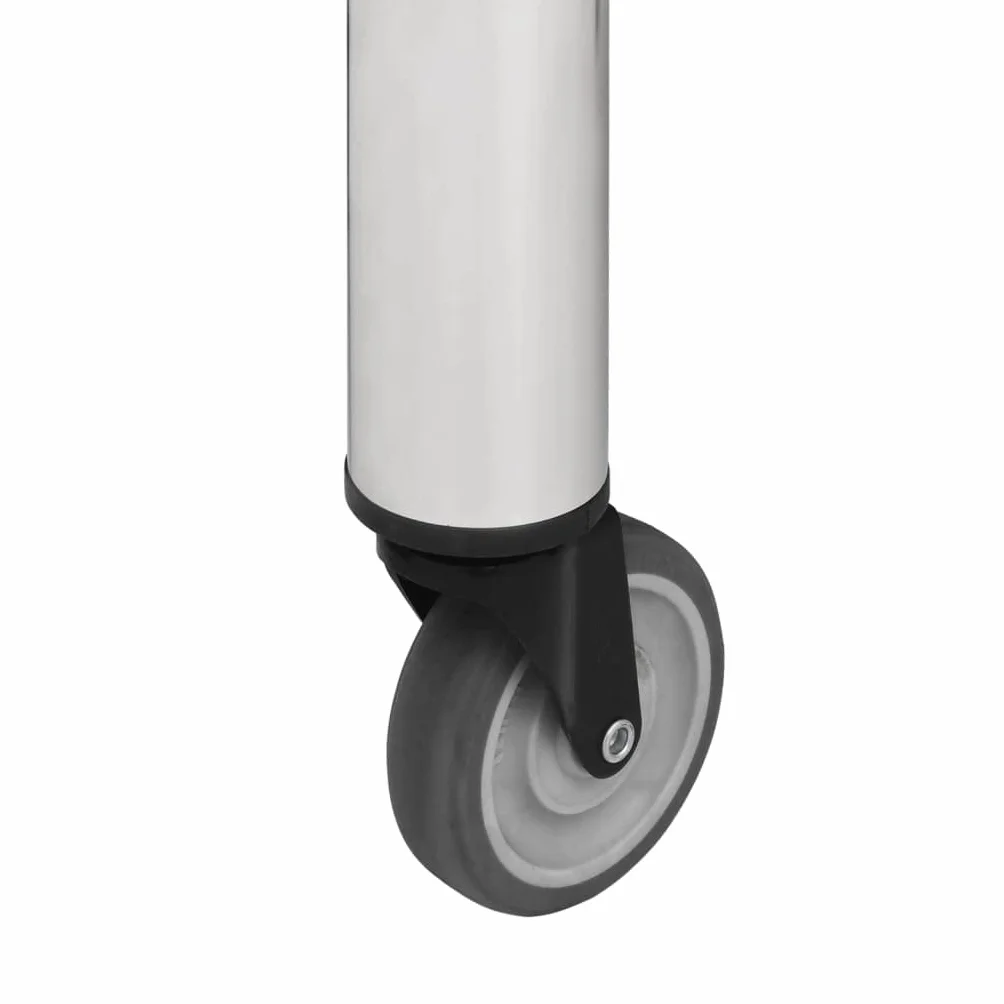 vidaXL Küche Arbeitstisch mit Rollen Küchentisch Edelstahltisch Gastronomie Gastro Tisch Zubereitungstisch 60x45x85cm Edelstahl Silbern
