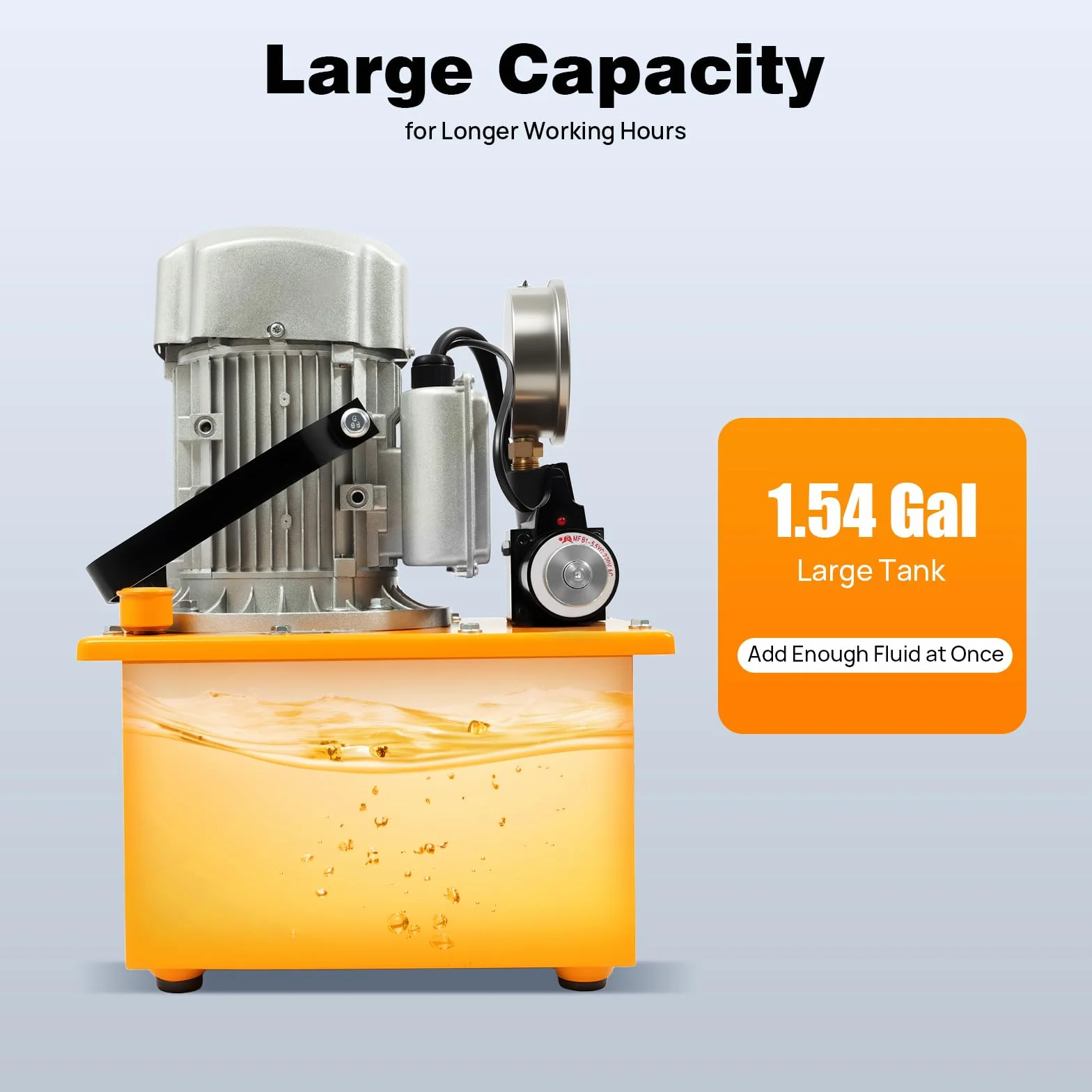 220V Elektrische Hydraulikpumpe 750W, Professionelles Hydraulikaggregat bis 70MPa/10000PSI für Hydraulikzylinder Doppelwirkend, Industrietauglich mit Manometer für Heben, Pressen Und Biegen