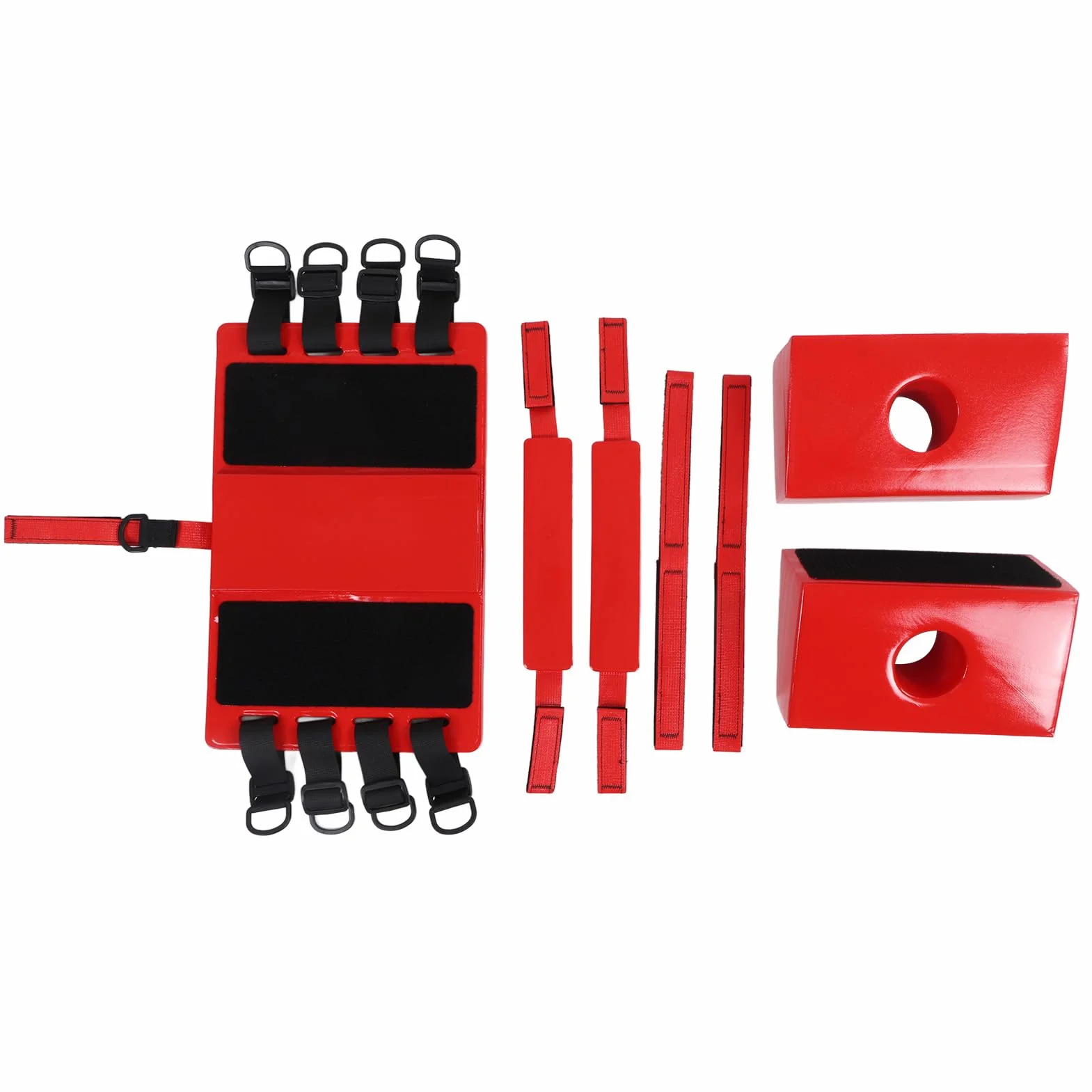 Akozon Universal Spine Board Kopf-Wegfahrsperre für EMS EMT Medizinischen Notfall – Wasserdichtes NBR-Baumwoll-Rückenbrett-Zubehör mit Verstellbaren Trägern