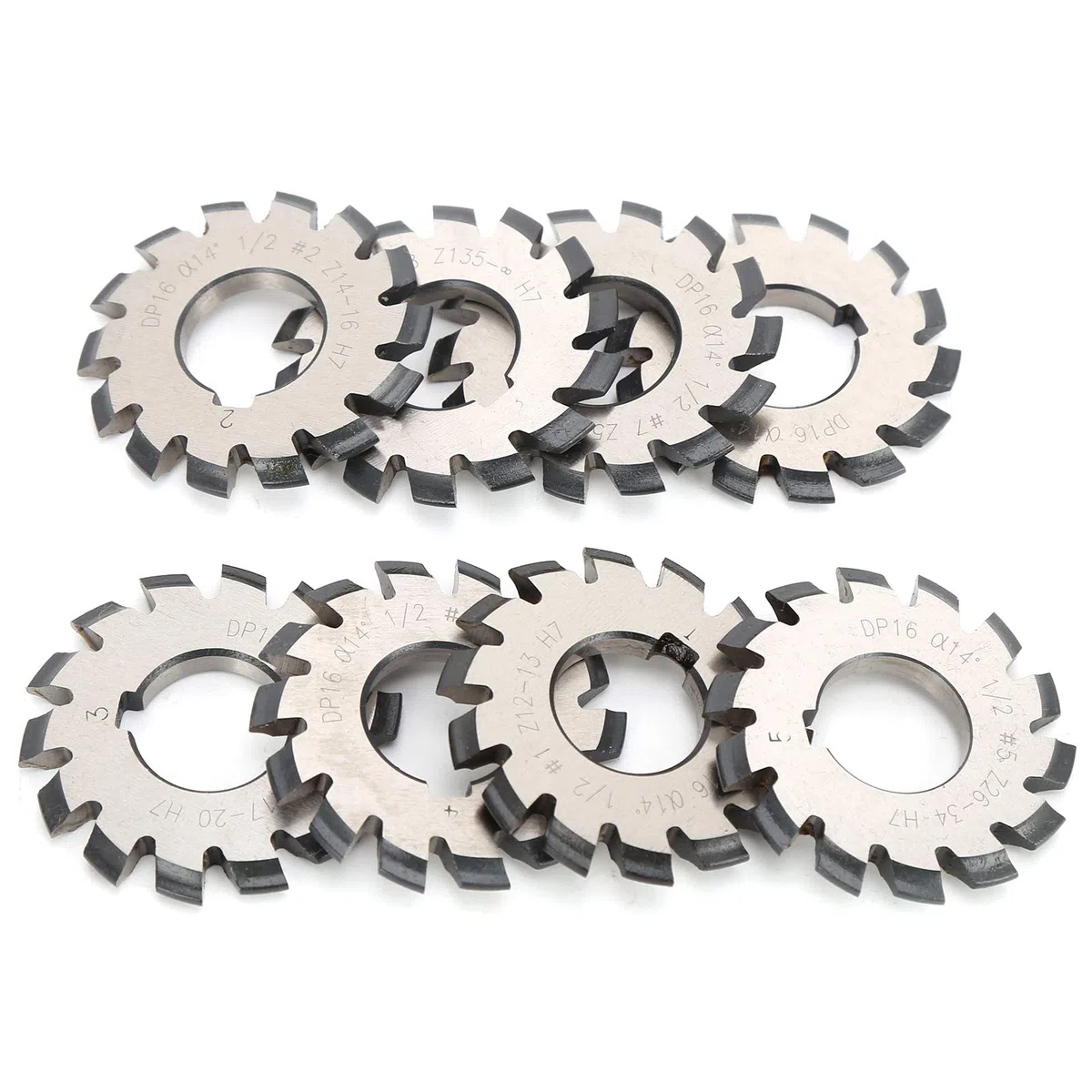8PCS Evolventenzahnradfräser Set, Fräser Verzahnungswerkzeuge, Innenbohrungsdurchmesser 22mm Verzahnen
