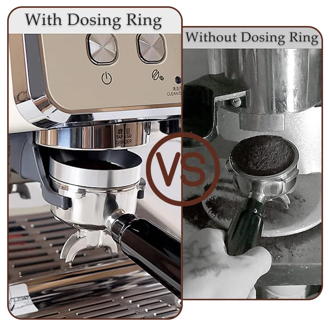 2 Stück Kaffee Dosierring 51 Mm,Magnetisch Dosiertrichter,Aluminium Espresso Trichter,Kaffeedosierring Für Fülltrichter,Brühschüssel,Siebträger Zubehör,Kaffeepulver Exakten Abfüllen