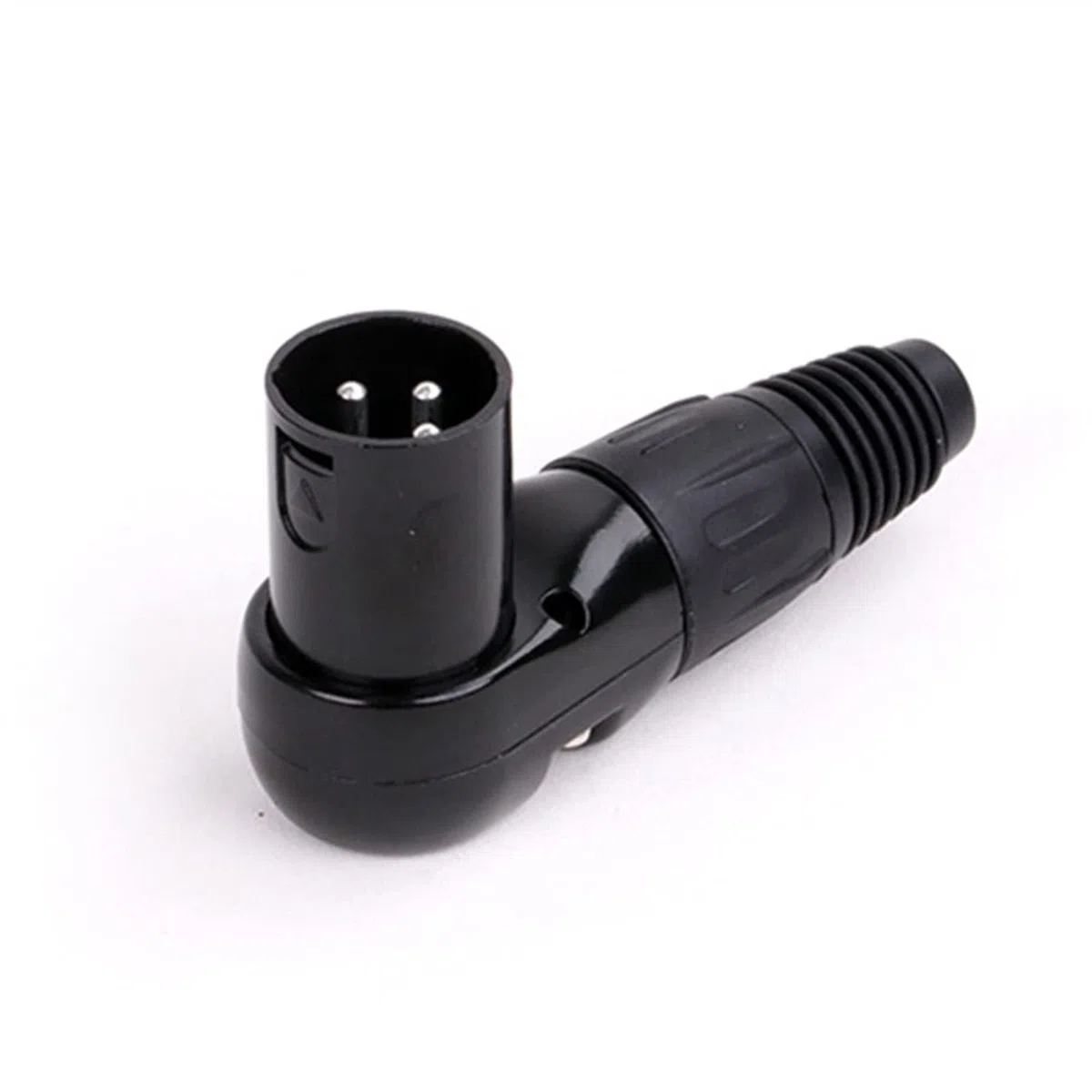 X L-R-Stecker, Audio-Stecker, Mikrofonstecker, 3-poliger Stecker, Buchse, Metall, rechtwinklig, multidirektionaler Drahtverbinder, 10 Stück (D1036M Schwarz)