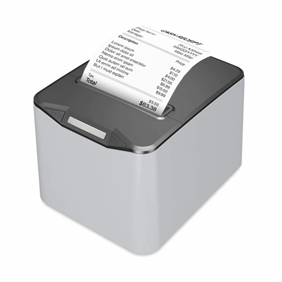 Bisofice Thermodrucker Bondrucker 80mm, Belegdrucker mit ESC/POS, Quittungsdrucker unterstützt Automatisches Schneiden (220 mm/s, USB + Ethernet-Anschluss)