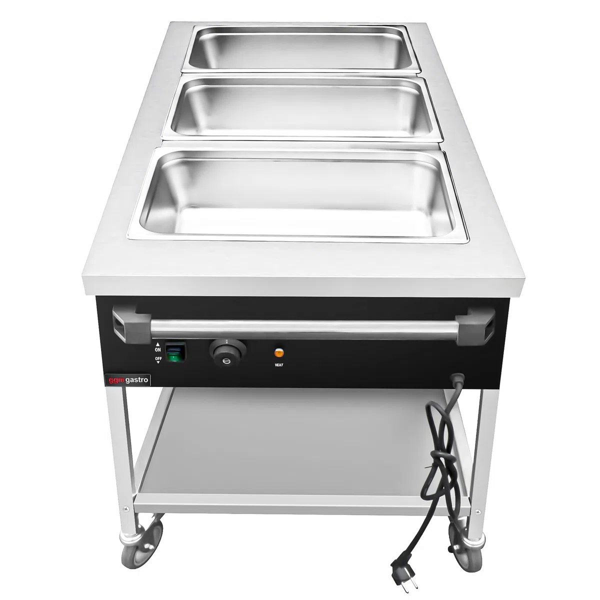 GGM Gastro Bain-Marie-Thermowagen 1,95 kW 3x GN 1/1