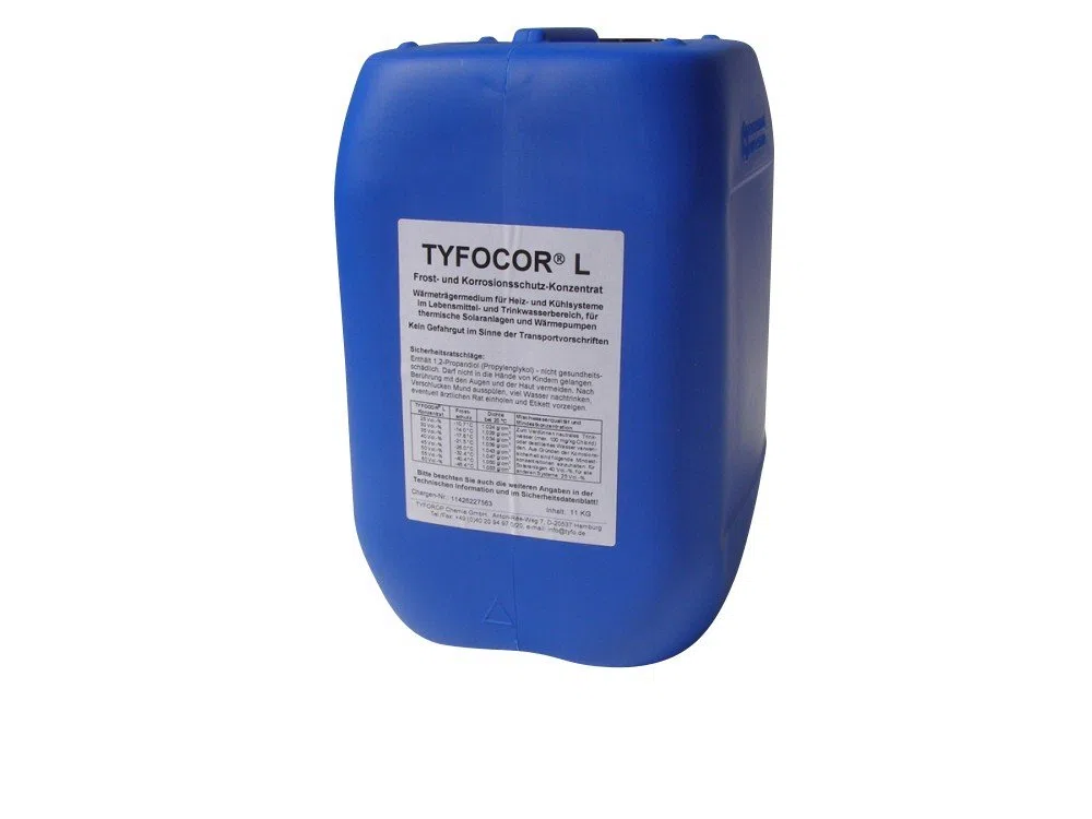 Solarflüssigkeit Frostschutz Konzentrat, TYFOCOR L, 11-16 kg im Kanister - für Flachkollektoren, Menge:11 Kg (GP 6.35EUR / kg)