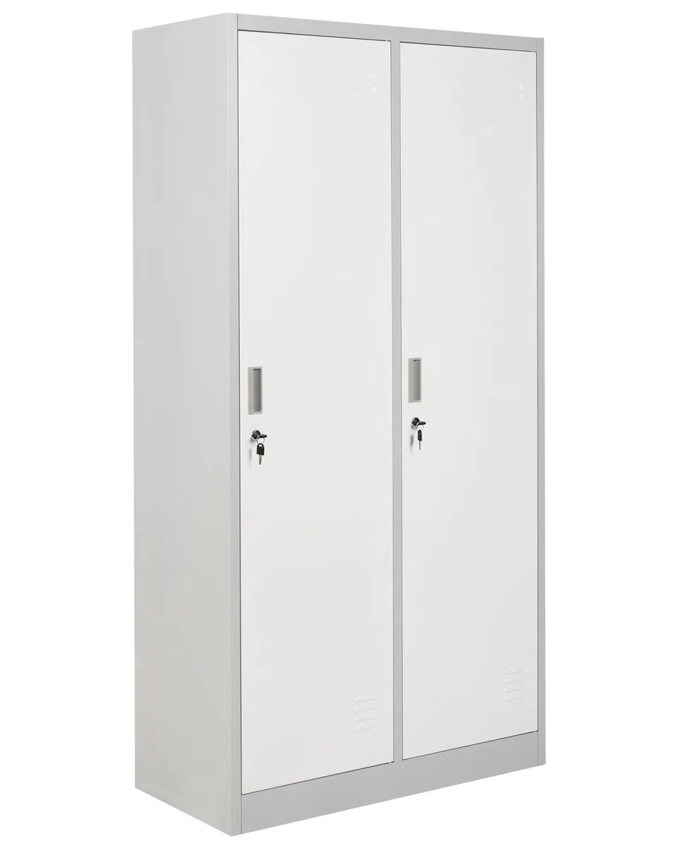 Doppelspind Umkleideschrank 2-türig Metall weiß / grau abschließbar Athlete