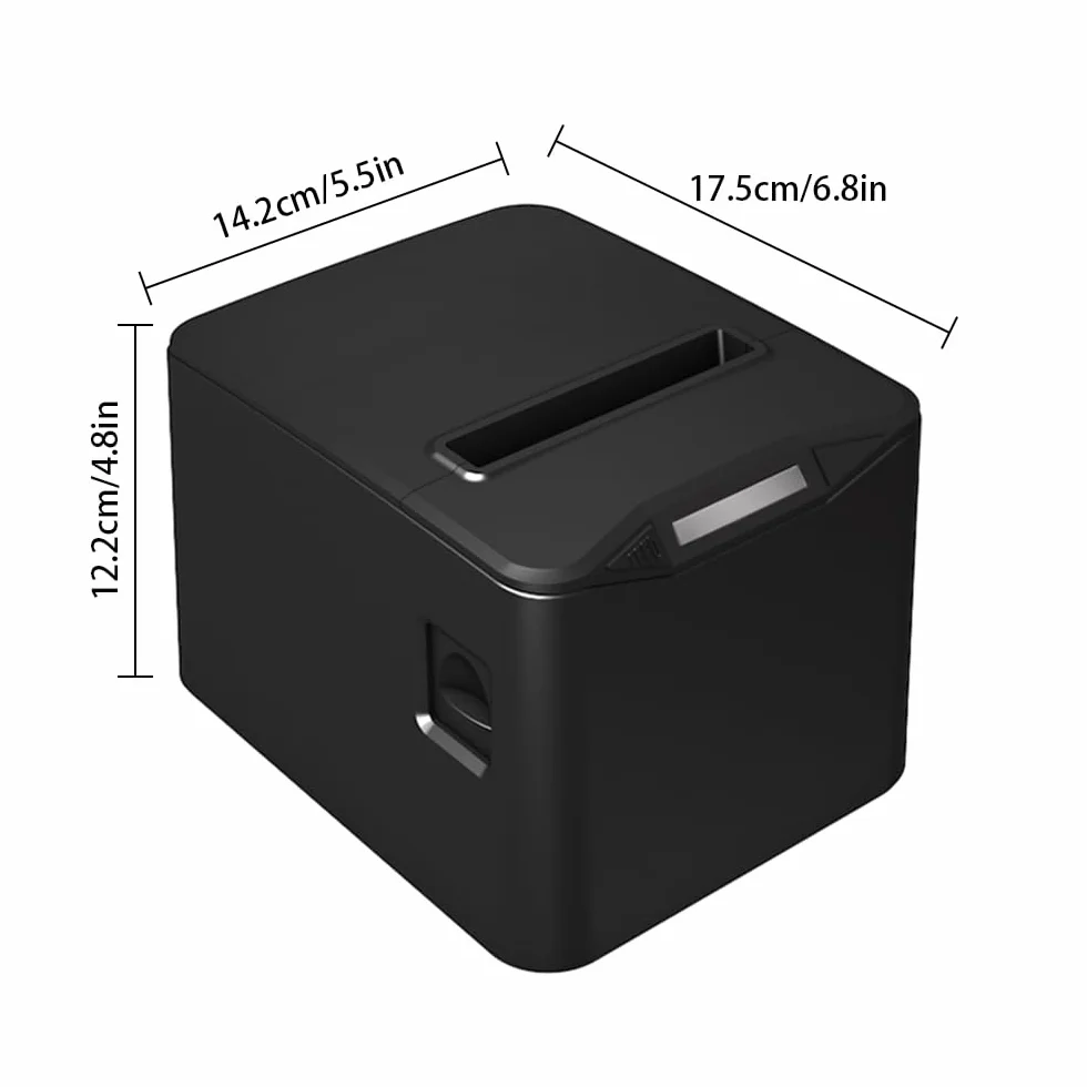 Thermo-Belegdrucker, 80 mm, Desktop-Thermodirektdruck, USB- und LAN-Verbindung, hohe Geschwindigkeit, mit automatischer Schneidevorrichtung, großer Papierbehälter, Unterstützung von ESC/POS