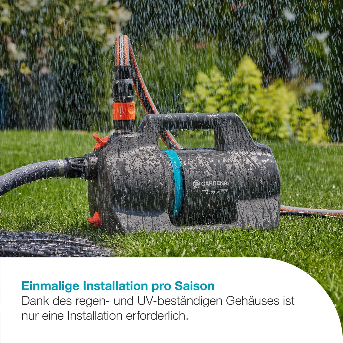 Gardena Gartenpumpe 5400 Silent Pumpen: 26% mehr Wasserdurchfluss bei gleichem Energieverbrauch im Vergleich zum Vorgänger-Modell*, Leise im Betrieb (09086-20)
