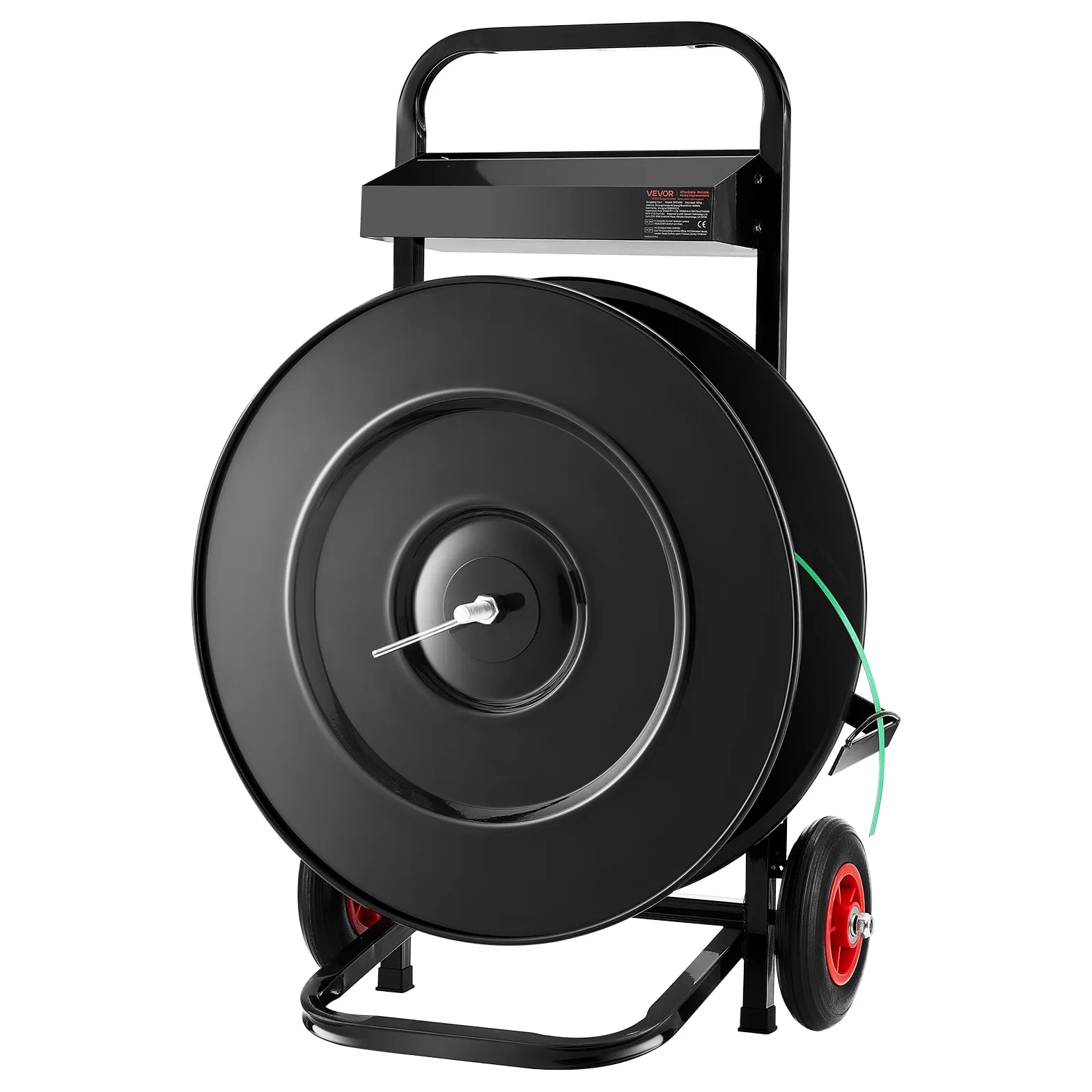 VEVOR Abrollwagen, passend für PET/PP/Polyester-Umreifungsrollen mit 203/406 mm Kerngröße, Umreifungsspender mit verbessertem Bremssystem, integrierte geräumige Ablage für Werkzeuge