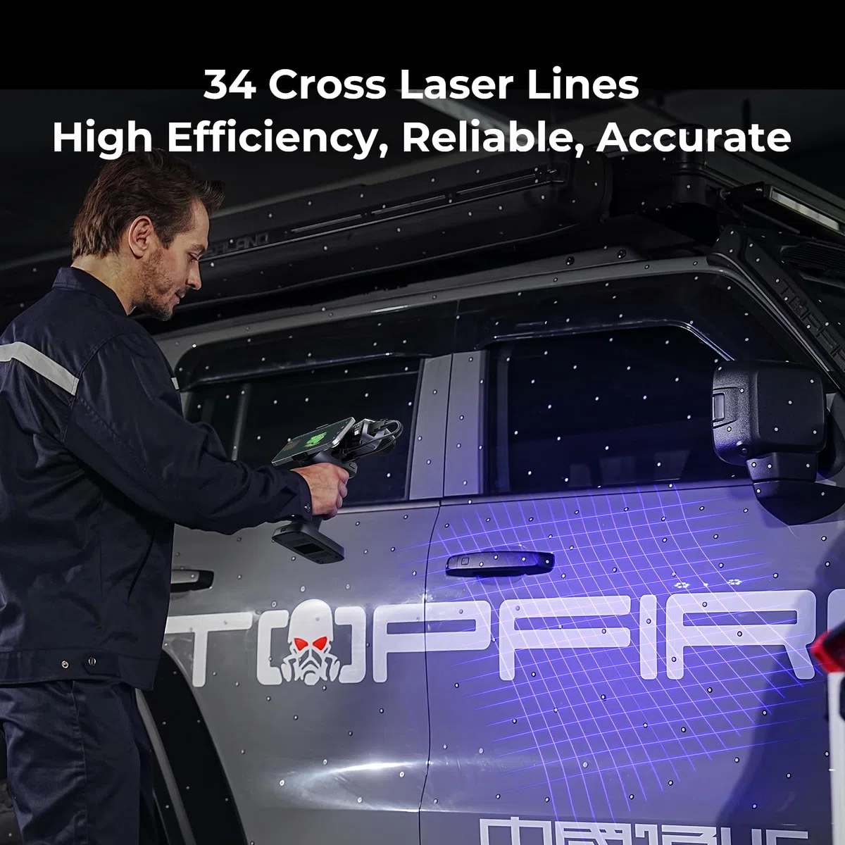 Creality 3D-Scanner Raptor X für den 3D-Druck, 60 fps, 34 Cross Blue Laser & NIR WiFi 6, Handheld-Scanner für Verbraucher, 0,02 mm Genauigkeit, 24-Bit-Schnellscannen in Vollfarbe für Windows und macOS