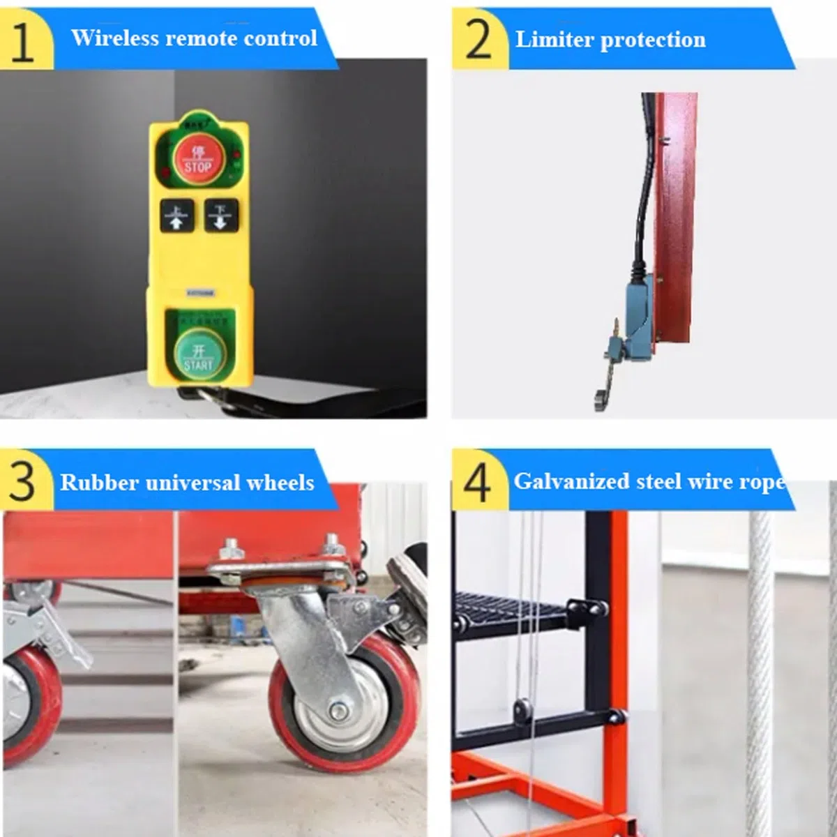 Elektrischer Hebewagen mit hoher Tragfähigkeit, mobiles Klappdesign für Zuhause und Werkstatt