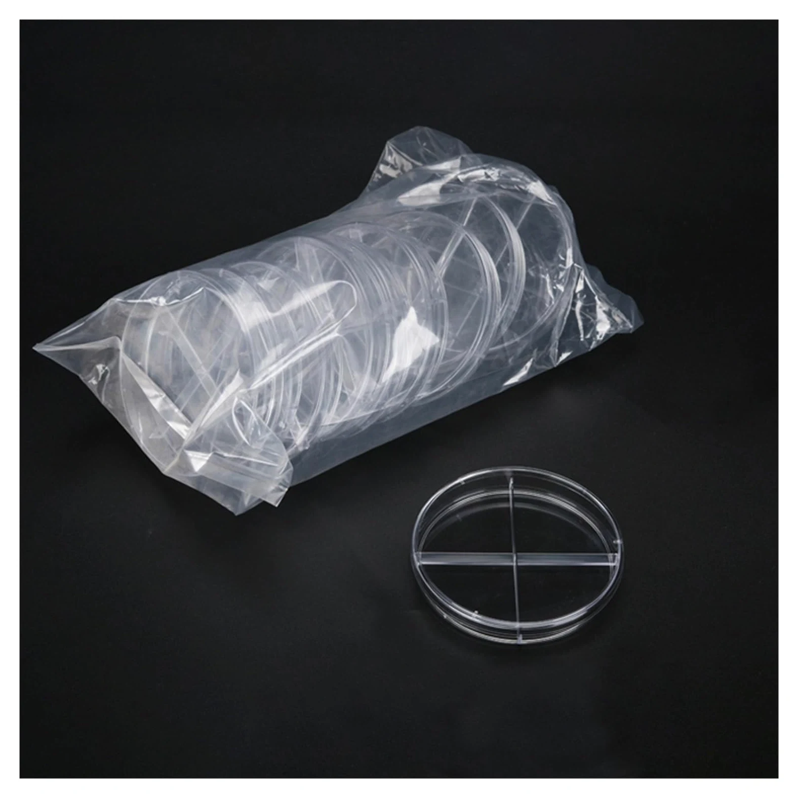 YYJzsw 80 Teile/los Vier Gitter 90mm Sterile Einweg-Petrischale Aus Kunststoff Transparente Laborkulturschale