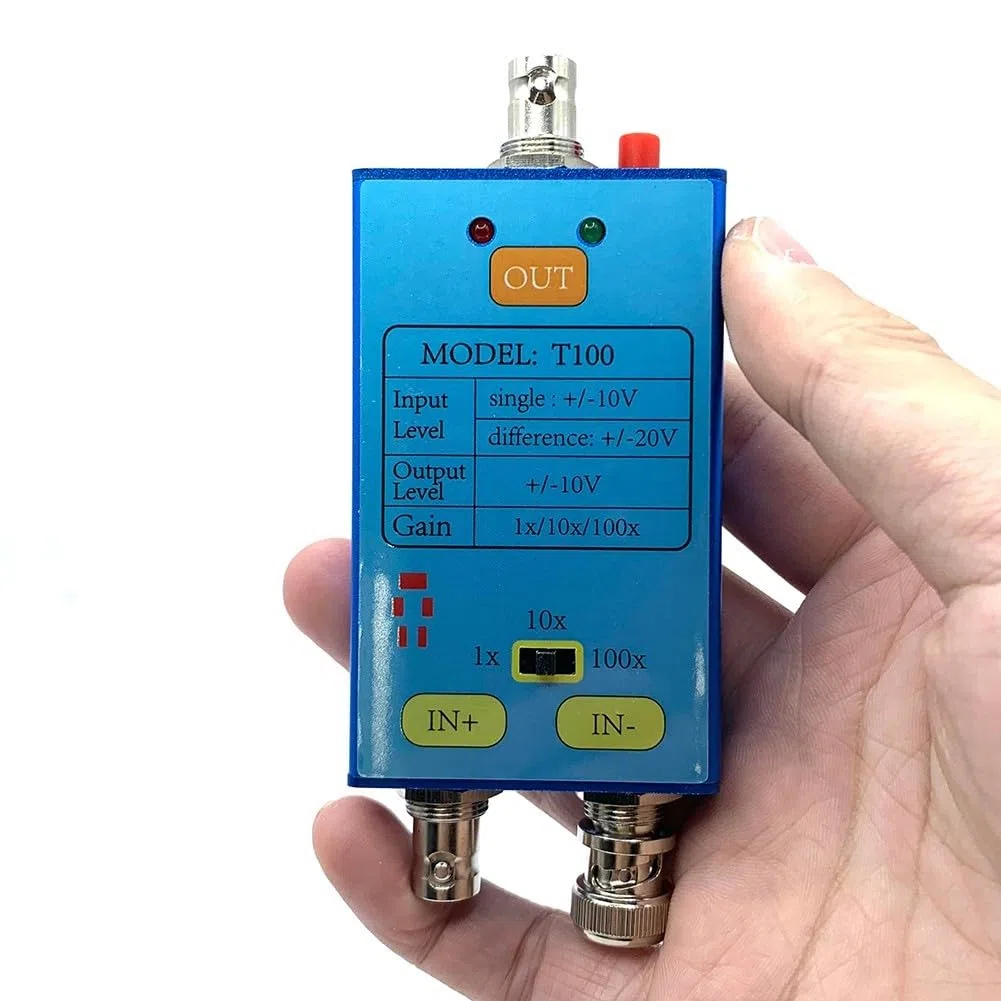 SPORTARC T100 1X/10X/100X Oszilloskop-Differentialsonde, 10 m Bandbreite zur Verstärkung schwacher Signale, unterstützt Differential und einseitiger Eingang, 059V78U3QEWLIQ5S2UEBT3V67WQ0S0