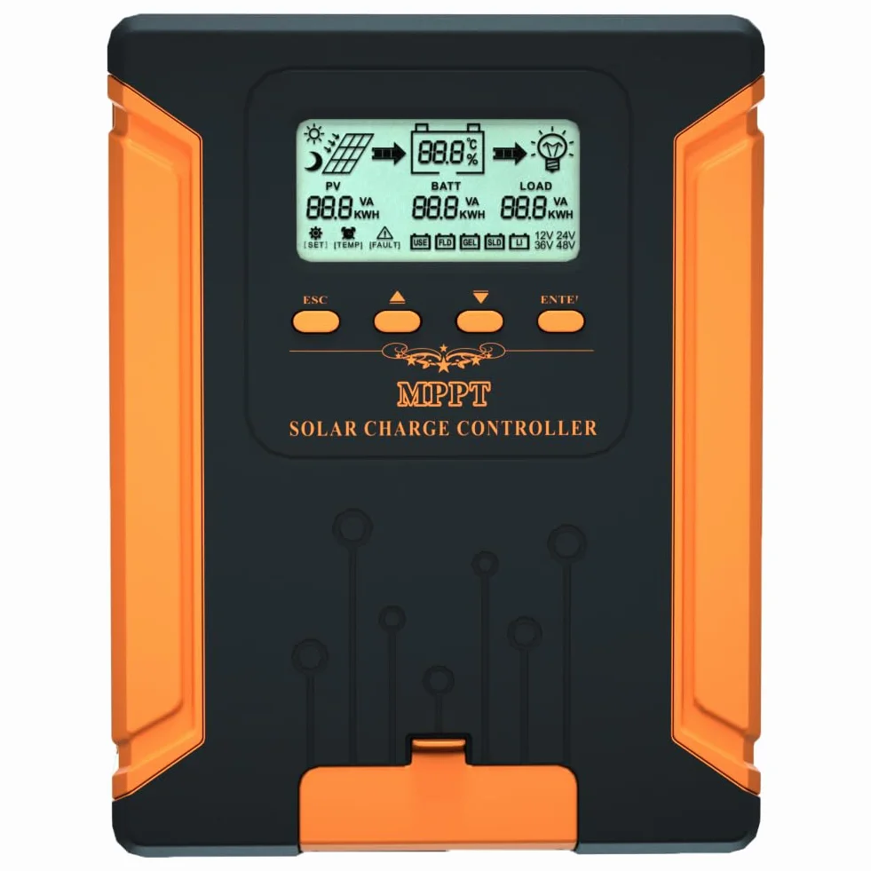 SolaMr 60A MPPT Laderegler Solar 12V 24V 36V 48V Auto, Solarregler mit LCD-Anzeige, Mppt-solarladeregler Max 180V Input für Gel Sealed Flooded und Lithium Batterie-CM-60A