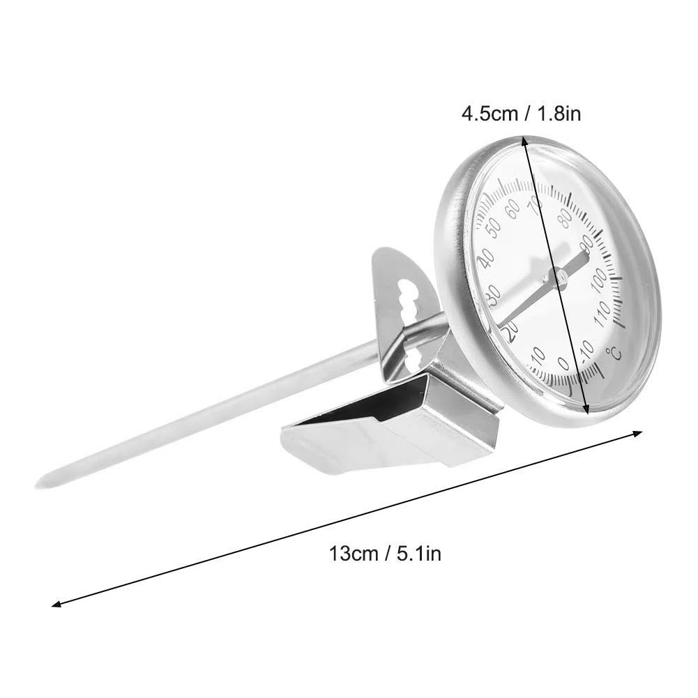 Instand Read Thermometer, 5,1 cm Zifferblatt, ideal für Kaffeegetränke, Schokoladen-Milchschaum
