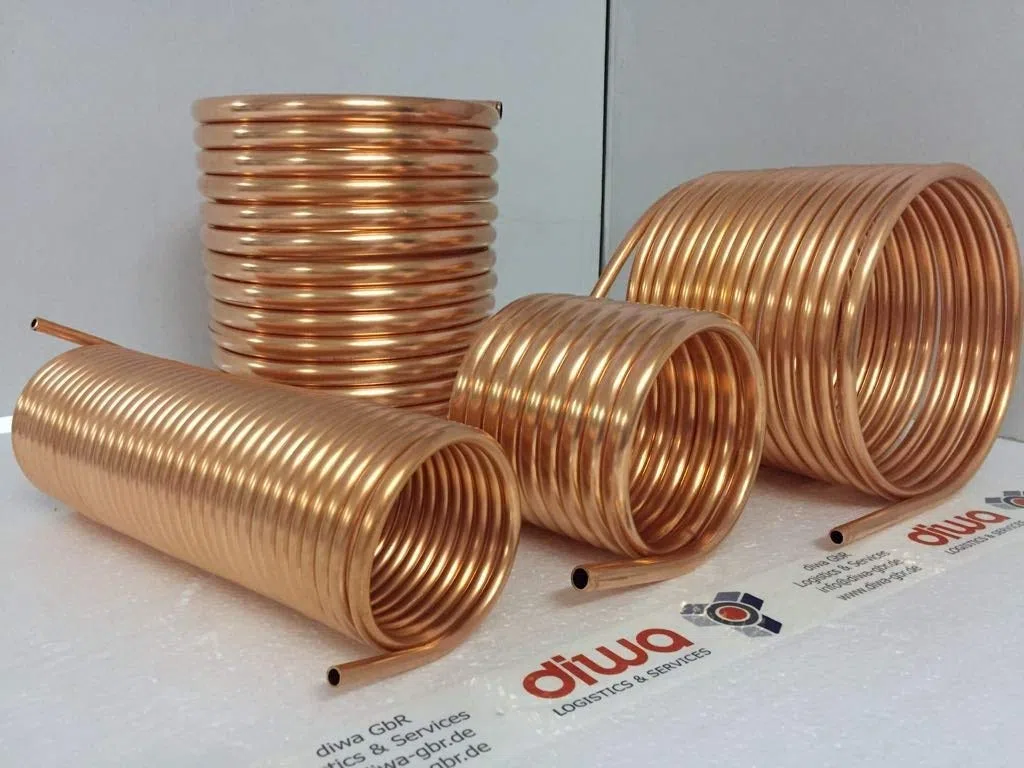 Spirale aus Kupferrohr 15x1mm weich aus 10m mit Ø ca. 30cm (Kupferrohrspirale)