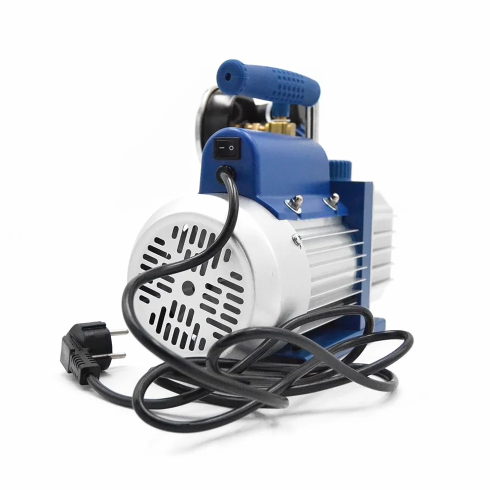 3S SuperSamaStore Einstufige Vakuumpumpe 42 Liter/Minute mit Magnetventil, Vakuummeter und Ergonomischem Griff, Inklusive Öl und Schuko-Stecker, Modell VPME42