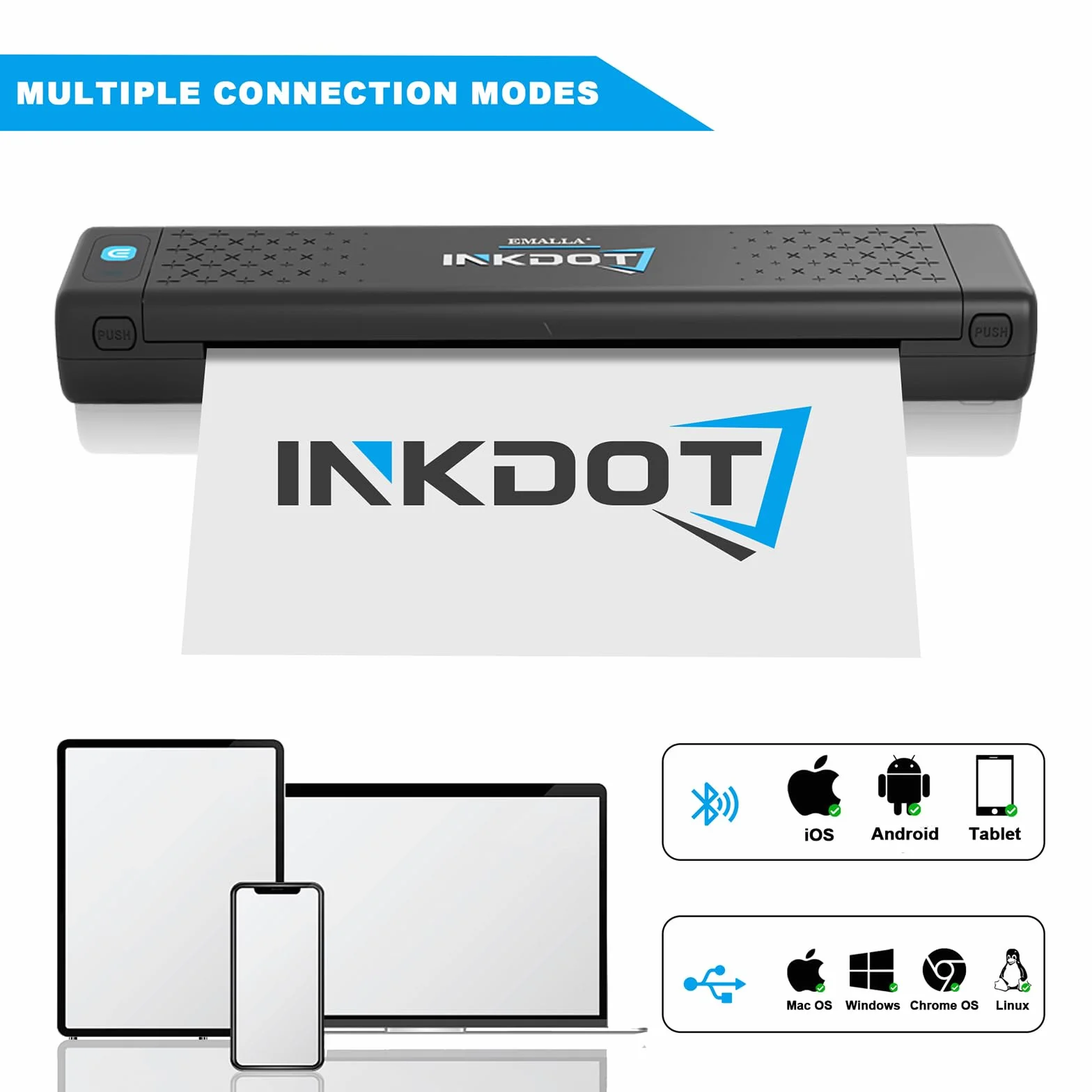 Emalla INKDOT Tattoo Stencil Drucker, Bluetooth Thermal Drucker Maschine | 203DPI High-Resolution Wireless Transfer Tattoo Maschine Smart App Protable für Künstler, iOS und Windows