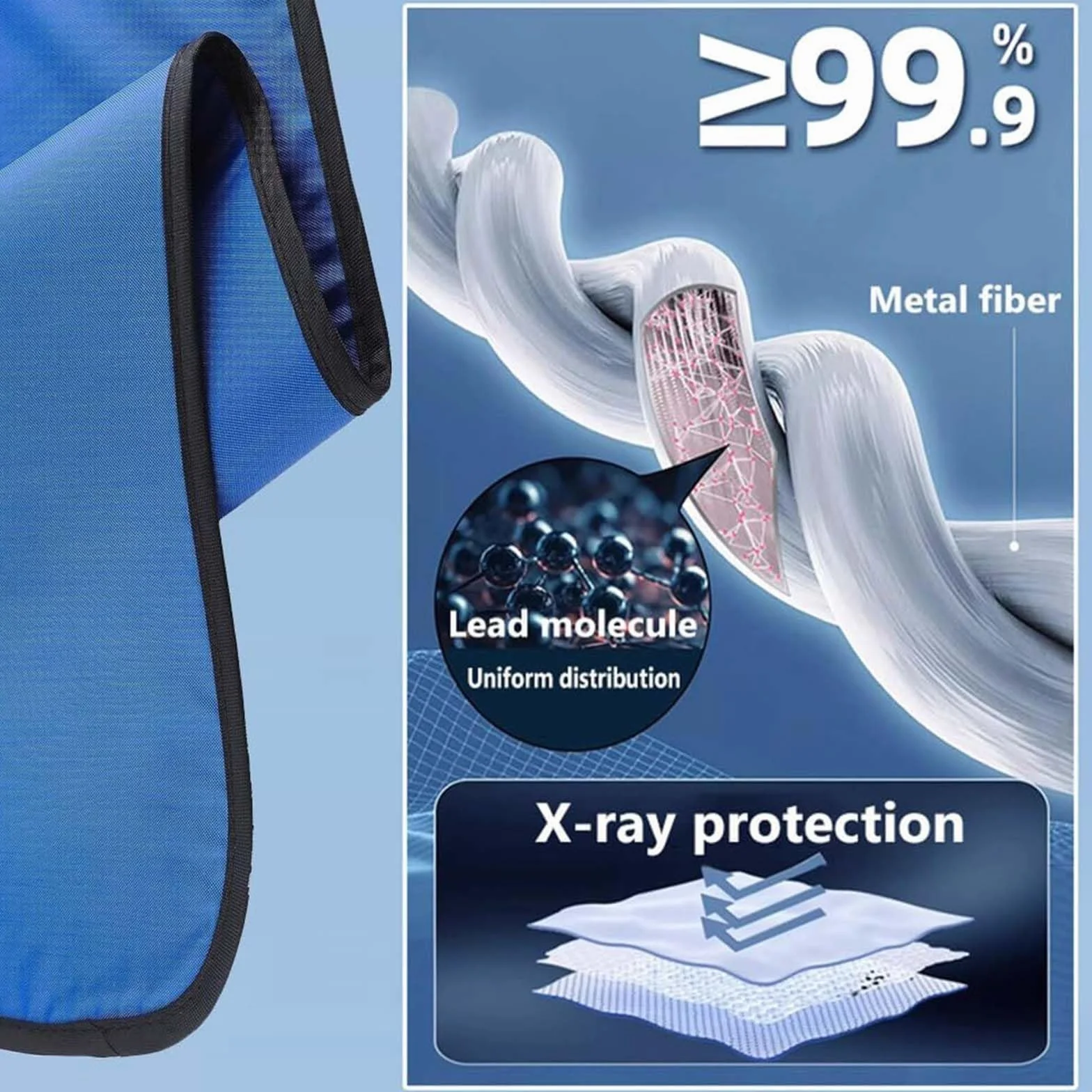 Generisch Leichte Bleischürze 0.35/0.5 mmpb Tragbar Dauerhaft Röntgenschürze Röntgenschutz-Bleiweste Schilde Schutzschürze Bleischürze für Röntgenstrahlen Unisex,0.35 mmpb,L
