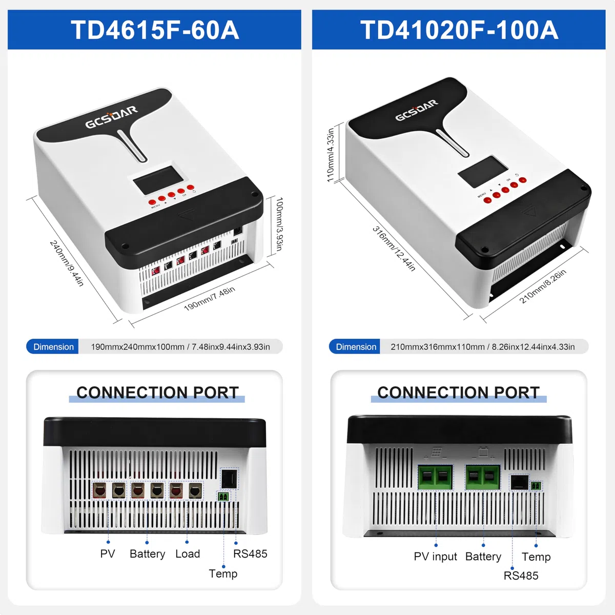 100A MPPT Solarlader 12/24/48V Auto PV<200V 99% Eff (WiFi) | Gel Sealed Immersion AGM Auto