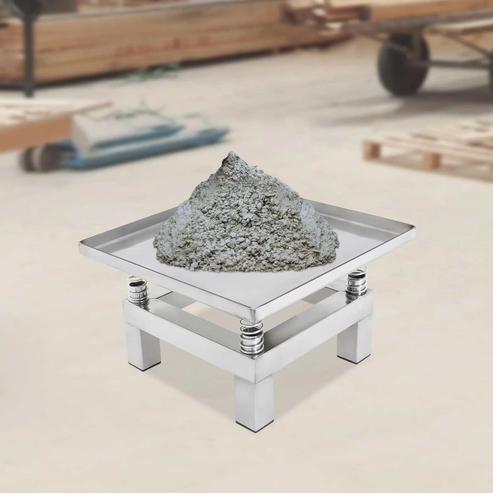 Beton-Rütteltisch, Arbeitsplatte Rütteltisch 50W für Formvibrationsformen, Kleiner Stahl Vibrationsplattform 3000-3600 U/min Belastung 10kg Amplitude 1-2mm Kleiner, 35 * 35 * 22cm