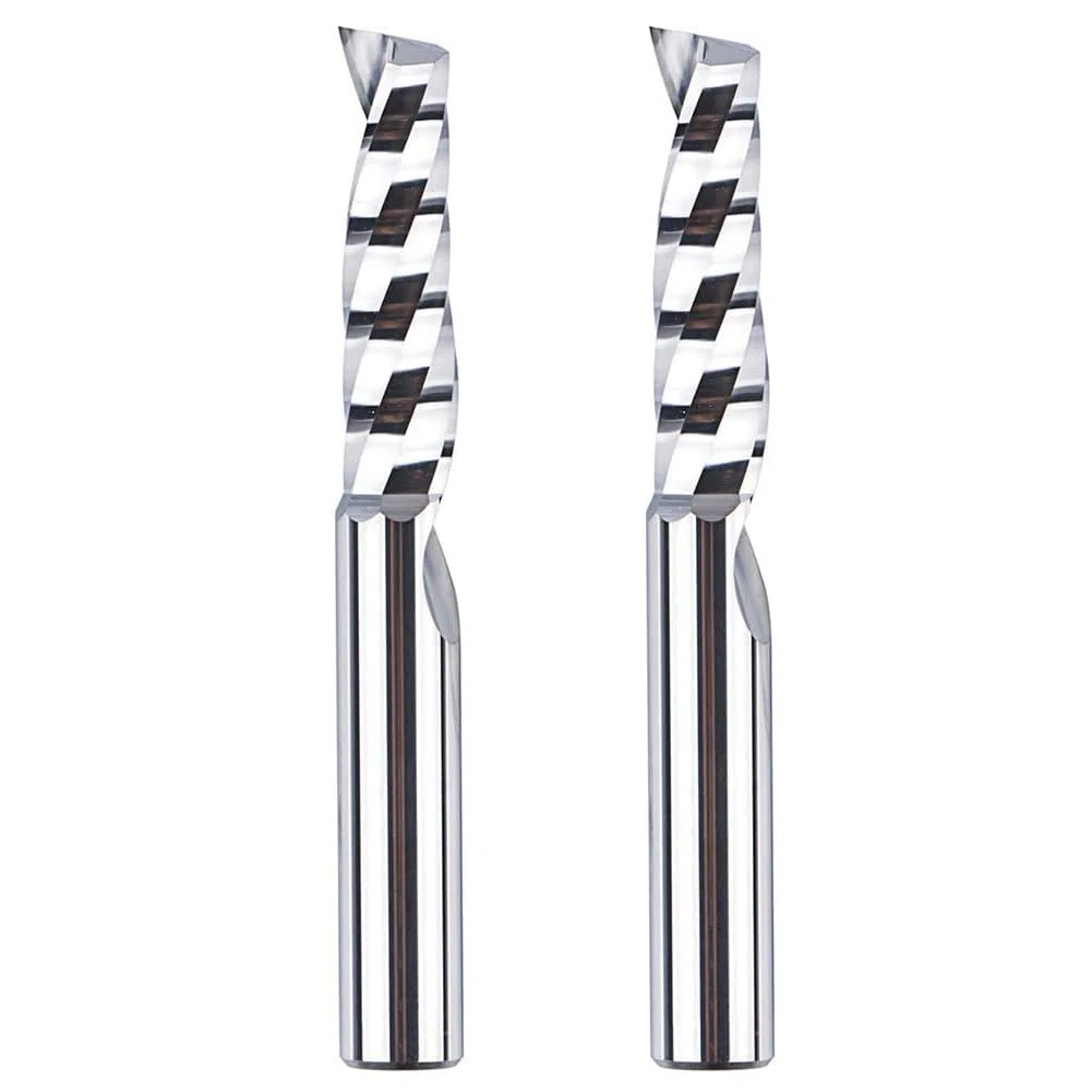 SpeTool 2 Stück Alu Fräser 8mm Schaft Einschneider VHM Fräser 32mm Schnittlänge Hartmetall Schaftfräser CNC Fräser Holz Für Oberfräse für Metall Aluminium Acryl Kunststoff