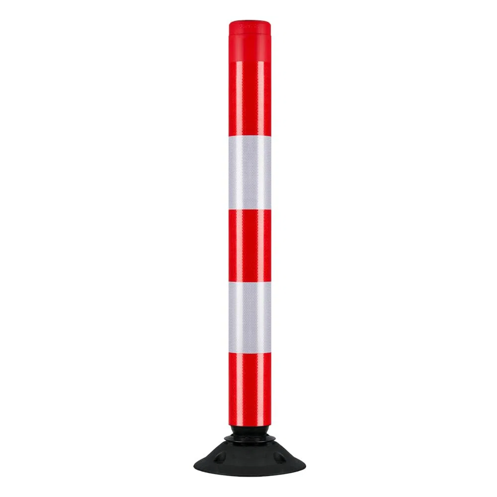 Verkehrs-Leitzylinder FLEX, neigbar, rot/weiß reflektierend, 100 cm aus Kunststoff, Art.-Nr. 37175 | Leitzylinder | Kunststoff Pfosten | Absperrpfosten