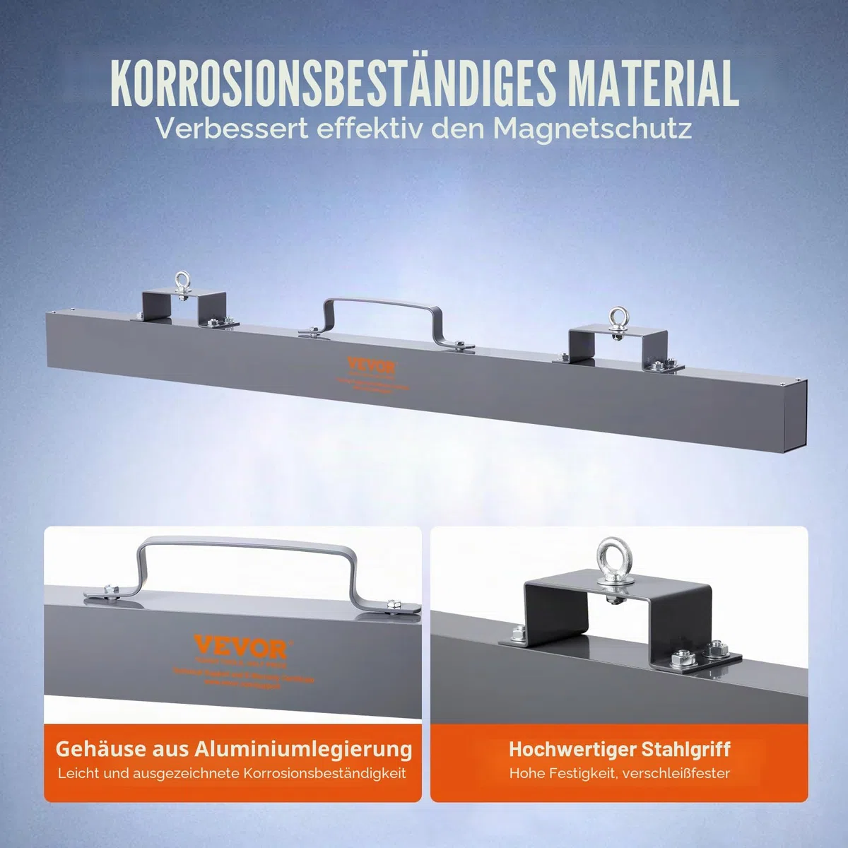 VEVOR Magnetbesen Magnetische Kehrmaschine 1520 mm, Magnetic Sweeper Magnetisch Magnet Besen Magnetbesen Magnetheber 42,2 kg Magnetkraft Magnetischer Spänesammler Bodenkehrer Kehrmaschine