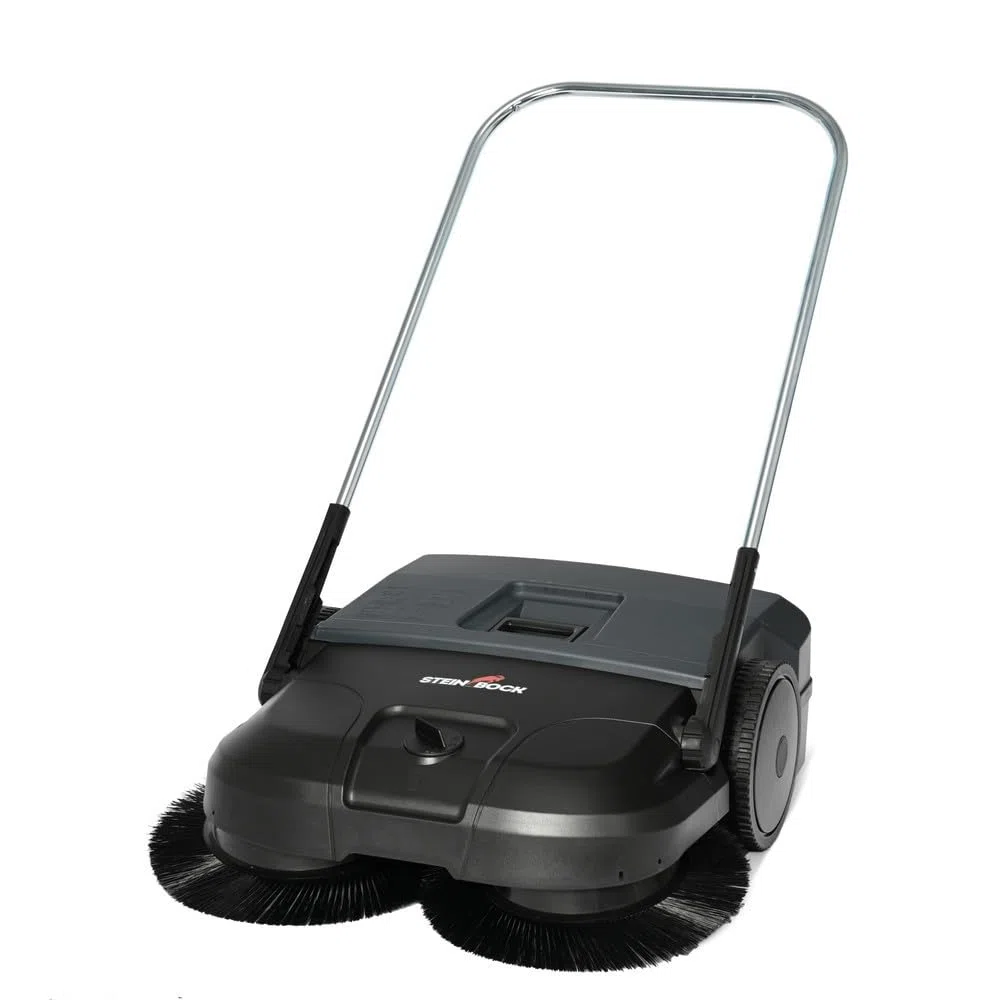 Steinbock Kehrmaschine Turbo manuell | 2-fache Schmutzaufnahme | 75 cm Kehrbreite | 2.900 m²/h Kehrleistung | 50 l Behälter | Anthrazitgrau | nasse/trockene Oberflächen | Handkehrmaschine