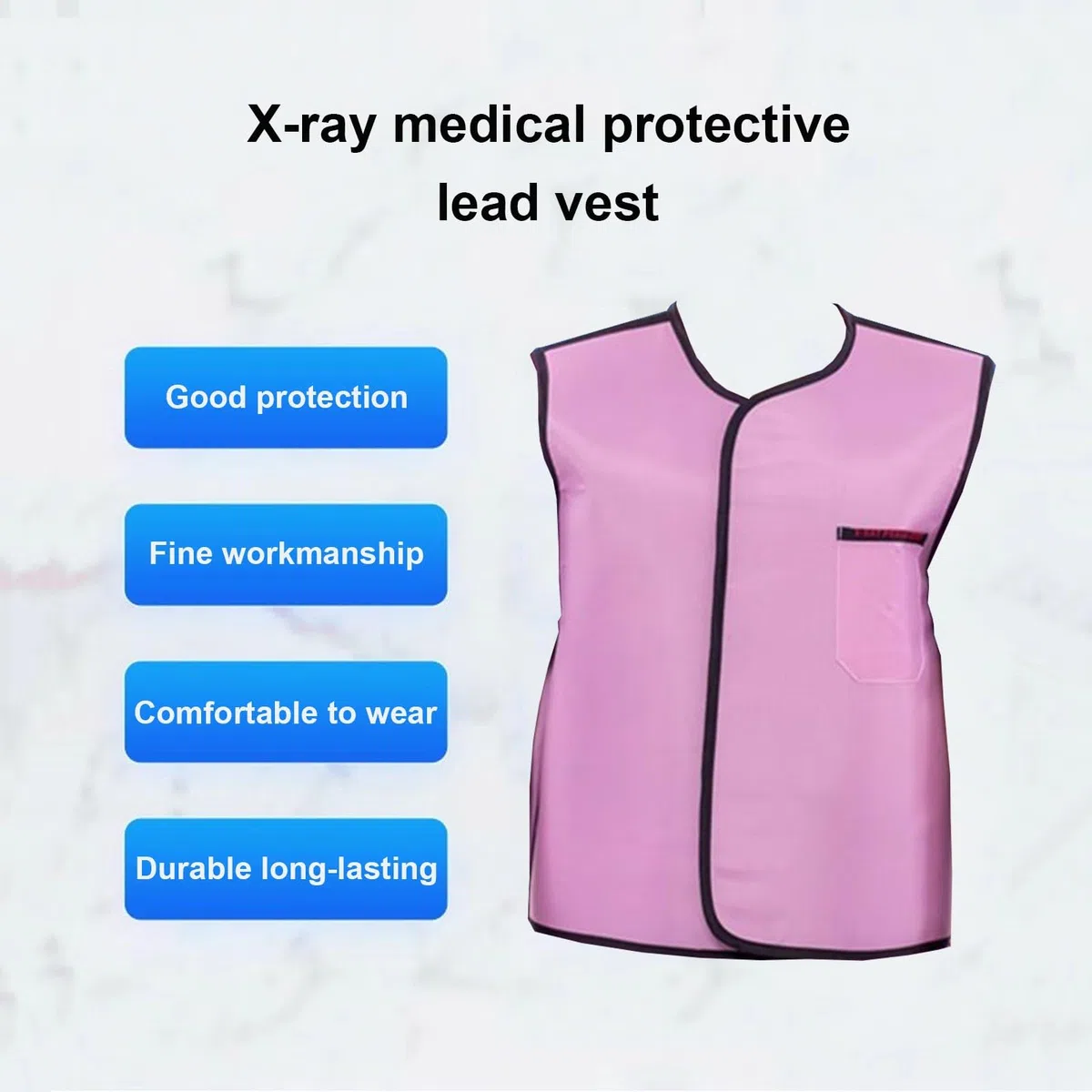 Bleischürze für Röntgenstrahlen, weiche Bleischürze in Rosa, antistatisch, für die Stelle der nuklearen Strahlung des Radiologen (0,5 mmPb, XL / 23,62 x 25,59 Zoll)